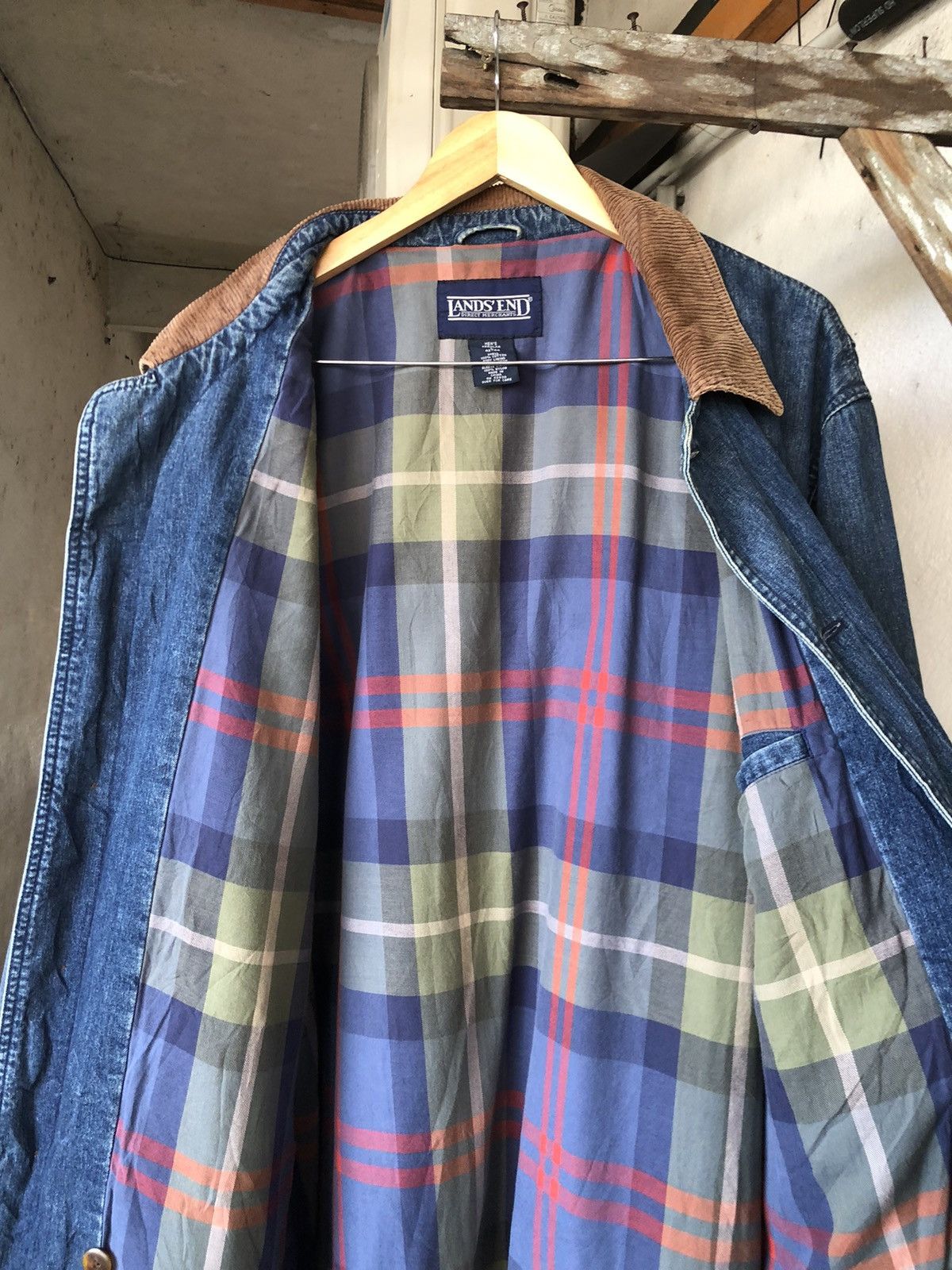 Lands' End Vintage Land's End Parka Denim Jacket Size US L / EU 52-54 / 3 - 13 Thumbnail