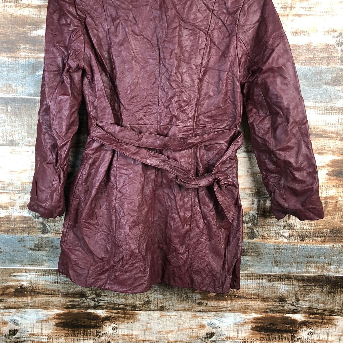 Vintage Alfredo Versace Maroon Leather Jacket #A2468 Size S / US 4 / IT 40 - 15 Thumbnail