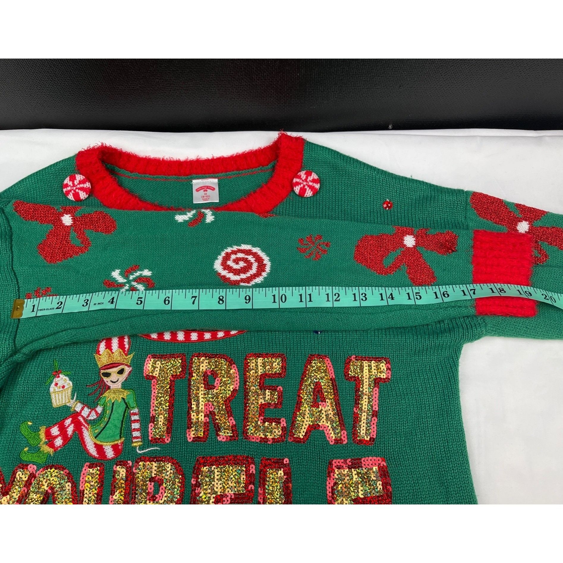 Other Holiday Time Women's Green Christmas Ugly Sweater SzM(8-10) Size M / US 6-8 / IT 42-44 - 10 Thumbnail