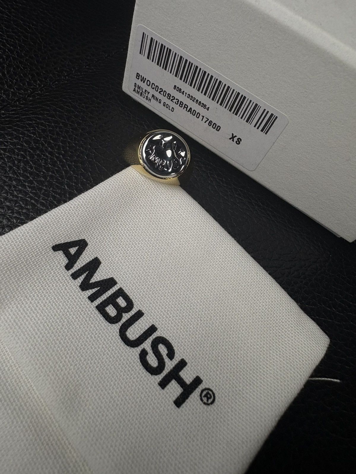 Ambush Design Ambush pinky smile logo ring gold plated Size ONE SIZE - 4 Thumbnail