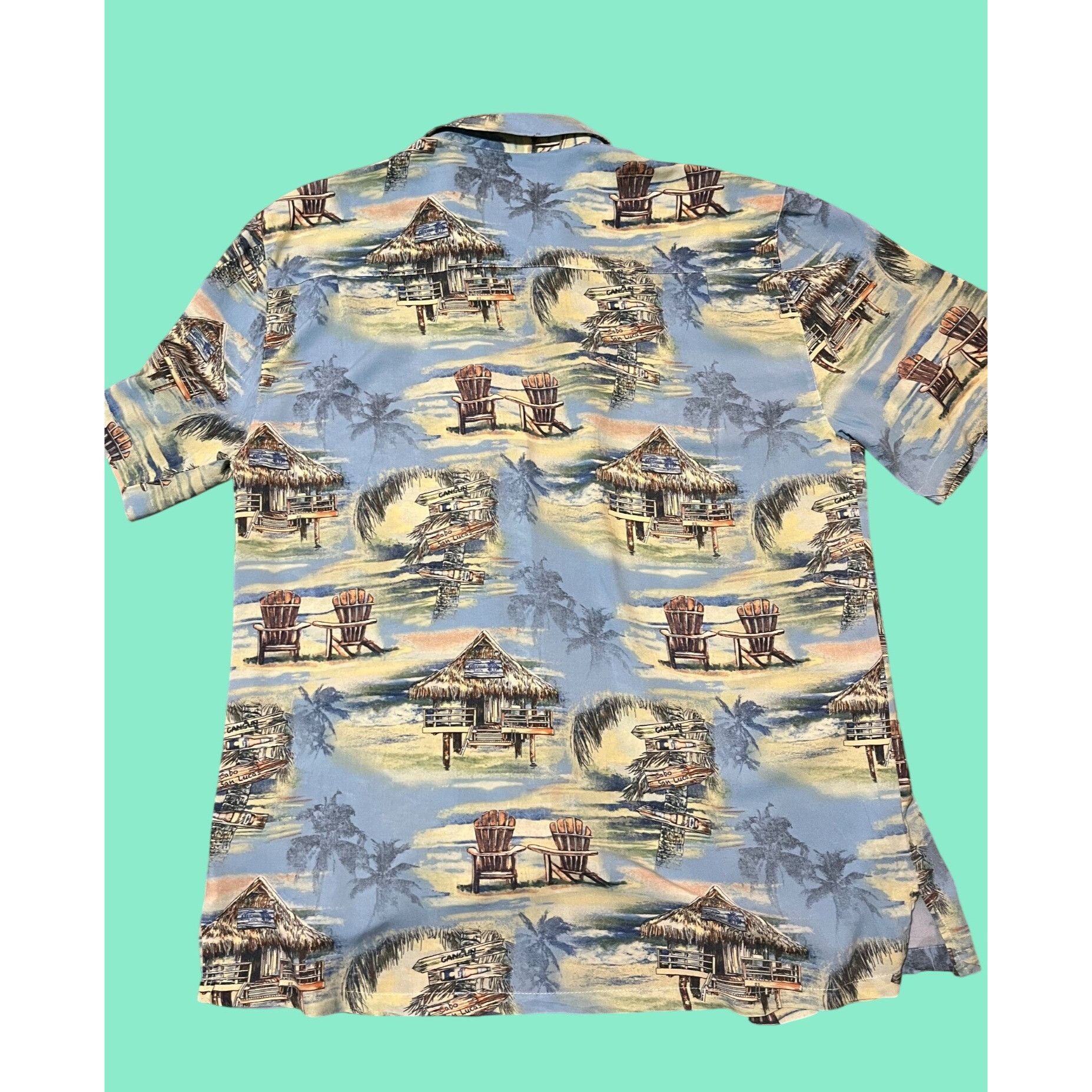 Pierre Cardin Pierre Cardin Rayon Hawaiian Button-Up Shirt L Tropical Palm Size US L / EU 52-54 / 3 - 2 Thumbnail