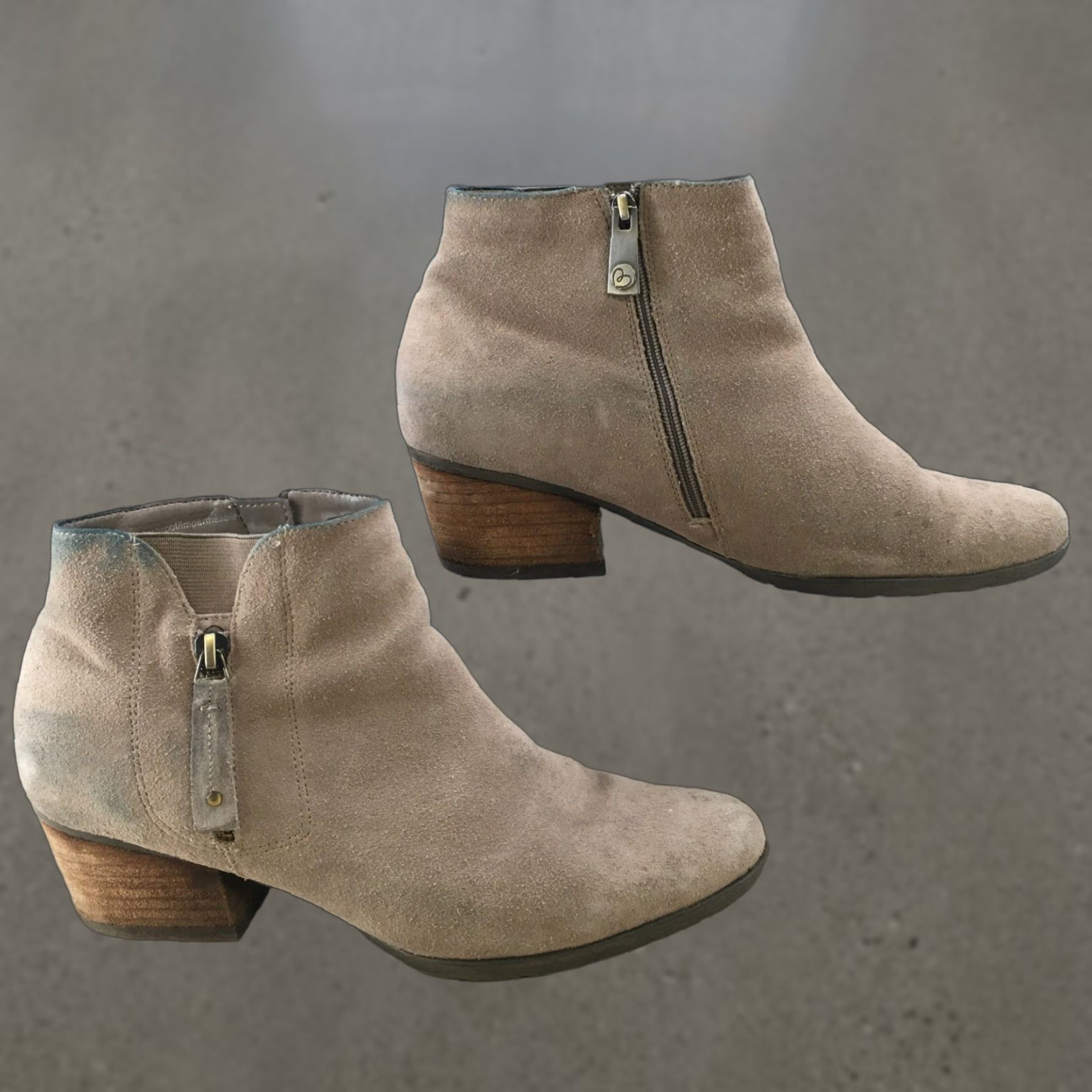 Blondo Blondo Waterproof Boots Womens 9 M Ankle Booties Tan Suede Casual Side Zip B5789 Size US 9 / IT 39 - 1 Thumbnail