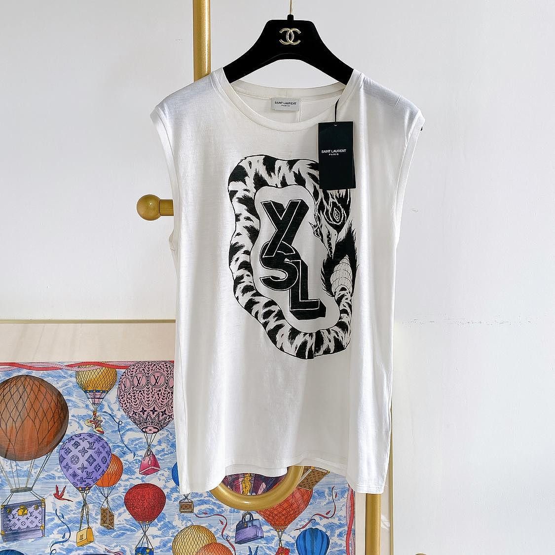 Saint Laurent Paris Saint Laurent Graphic Logo Tank Top Size S Size S / US 4 / IT 40 - 1 Thumbnail