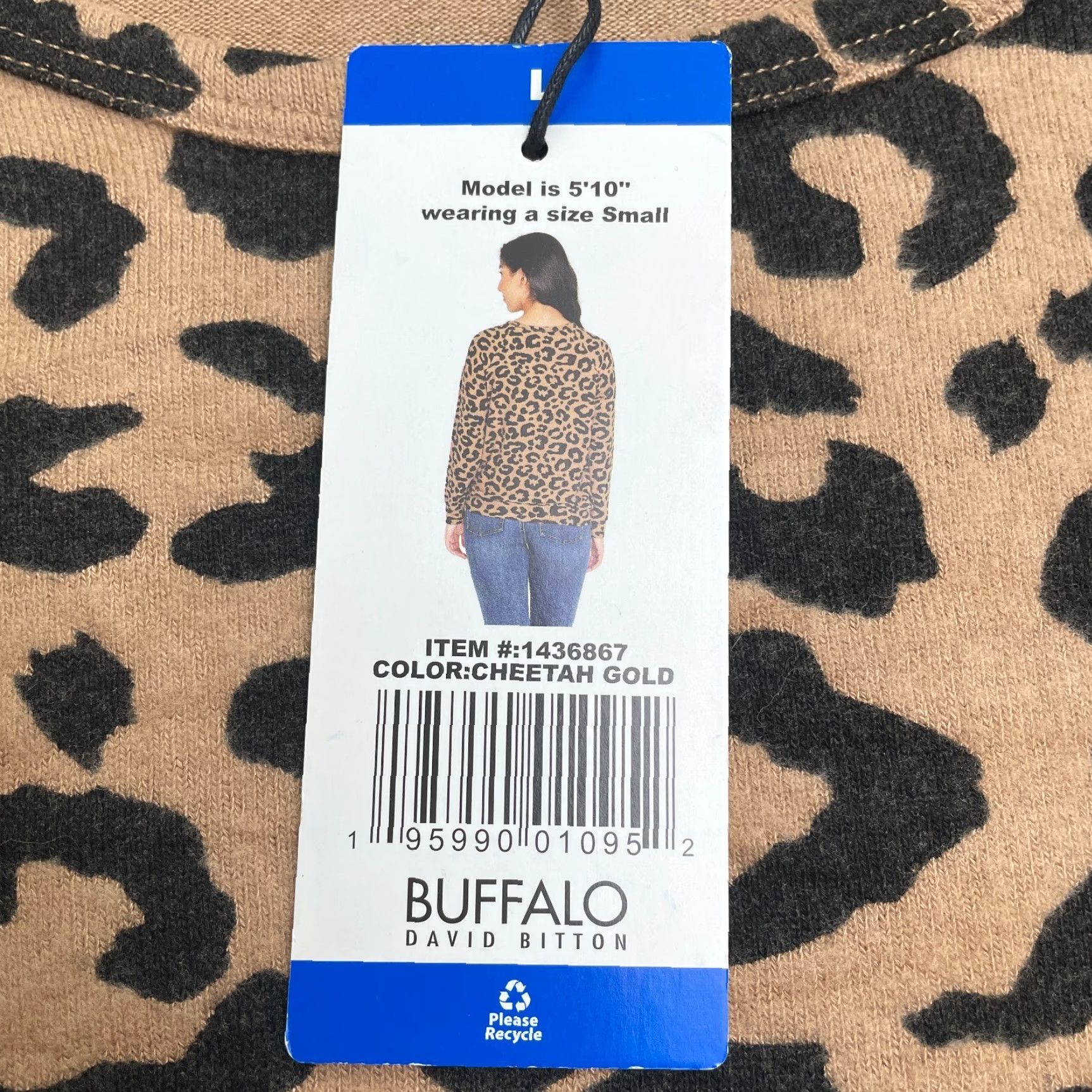 Buffalo David Bitton Buffalo Cheetah Brown Black Sweatshirt Womens L NWT Animal Print Pullover Size L / US 10 / IT 46 - 3 Thumbnail