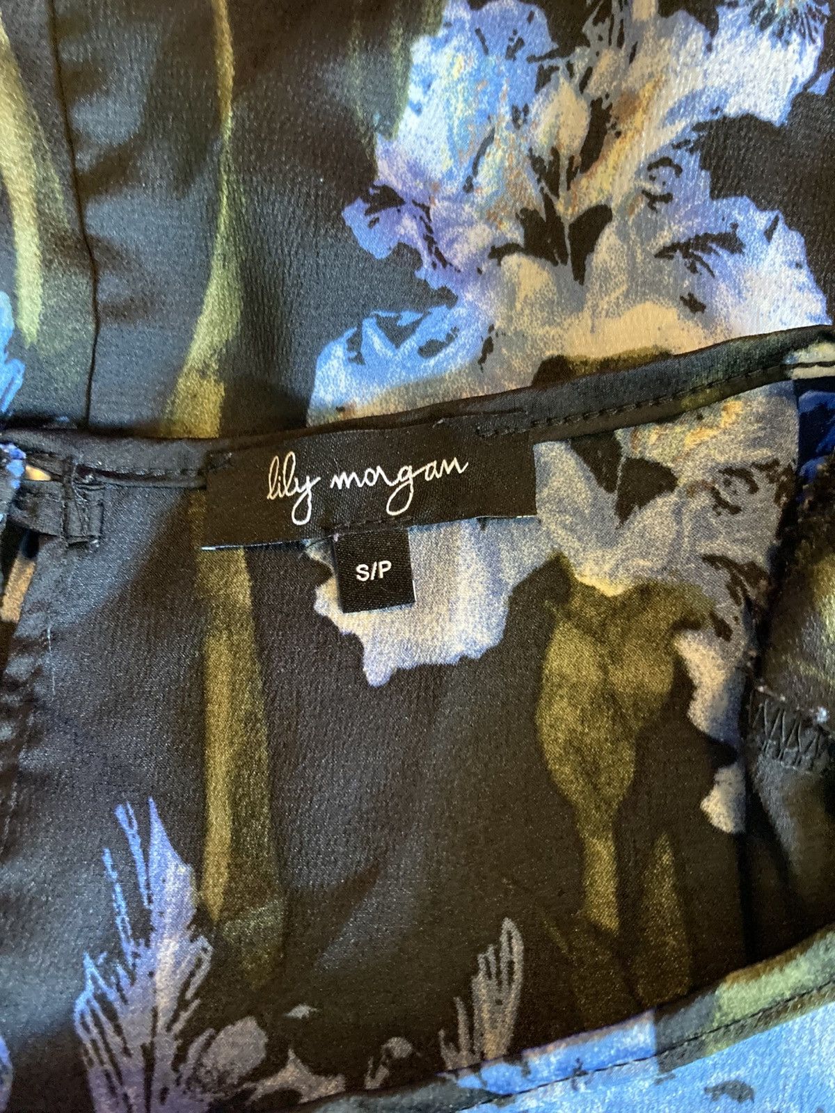 Other Lily Morgan, black floral open sleeve blouse Size S / US 4 / IT 40 - 2 Thumbnail