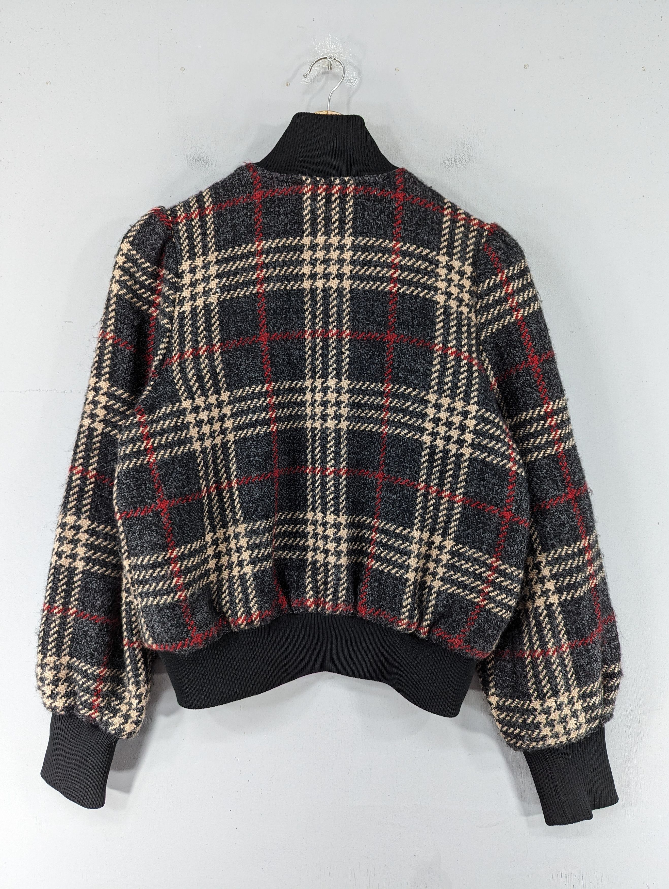 Express Express X Negin Mirsalehi Plaid Wool Bomber Jacket Size S / US 4 / IT 40 - 14 Thumbnail