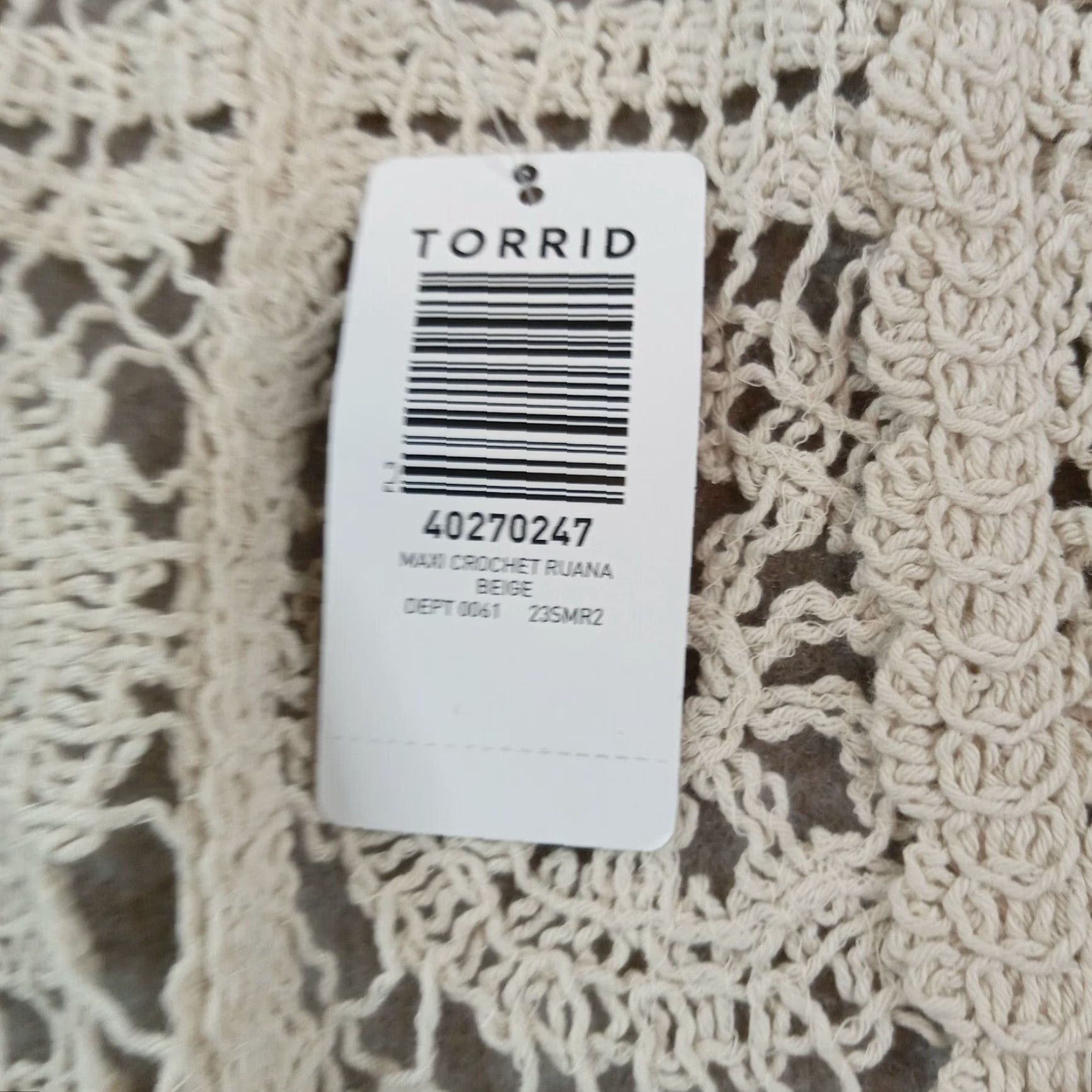 Vince Camuto Torrid Crochet Cardigan Sweater Womens One Size Beige Open Front Loose Sleeveless Size ONE SIZE - 6 Thumbnail