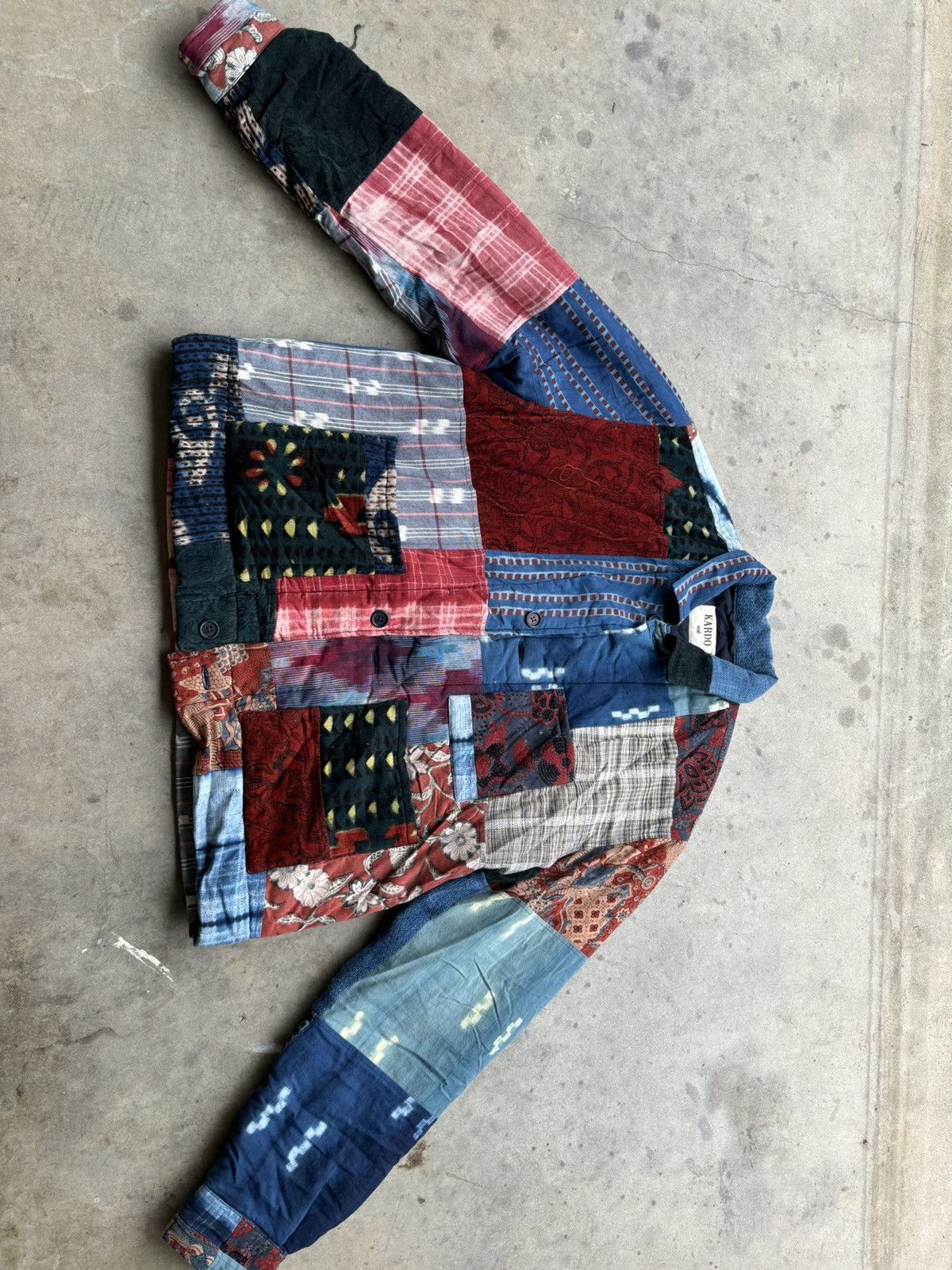 image of Kardo Multi-Pattern Patchwork Chore Jacket, Men's (Size XL)