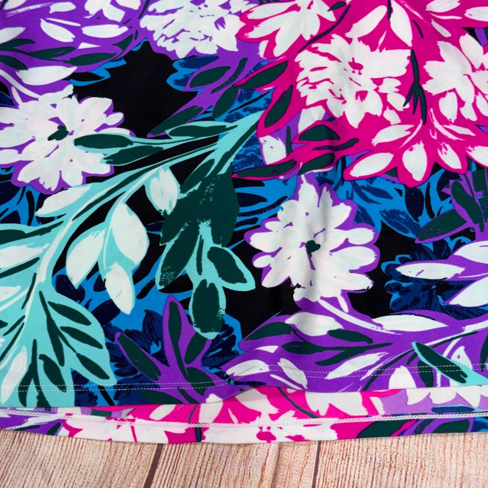 Other Floral Racerback Tankini Top Size 2X Size ONE SIZE - 4 Thumbnail