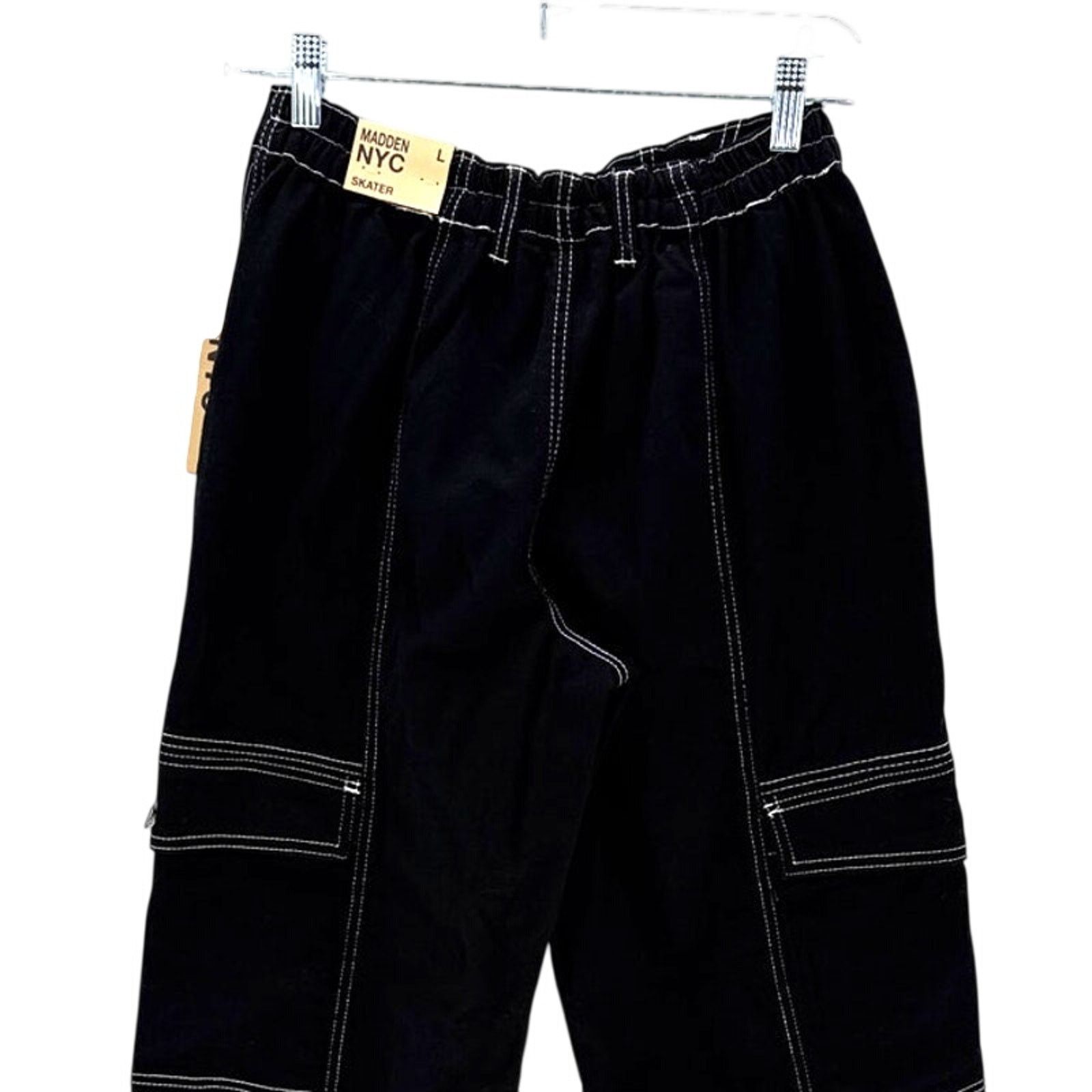 Madden NYC Madden NYC black cargo pants contrast stitching size L Size 34" / US 12 / IT 48 - 6 Thumbnail