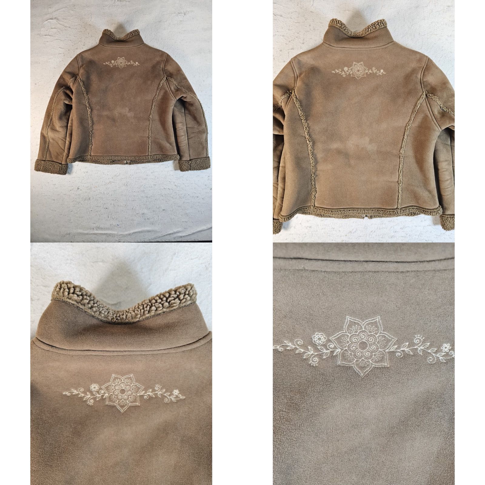 Vintage VINTAGE L.L.Bean Womens Jacket Floral Design Faux Suede Lined Fleece Brown Size M Reg Size M / US 6-8 / IT 42-44 - 8 Thumbnail