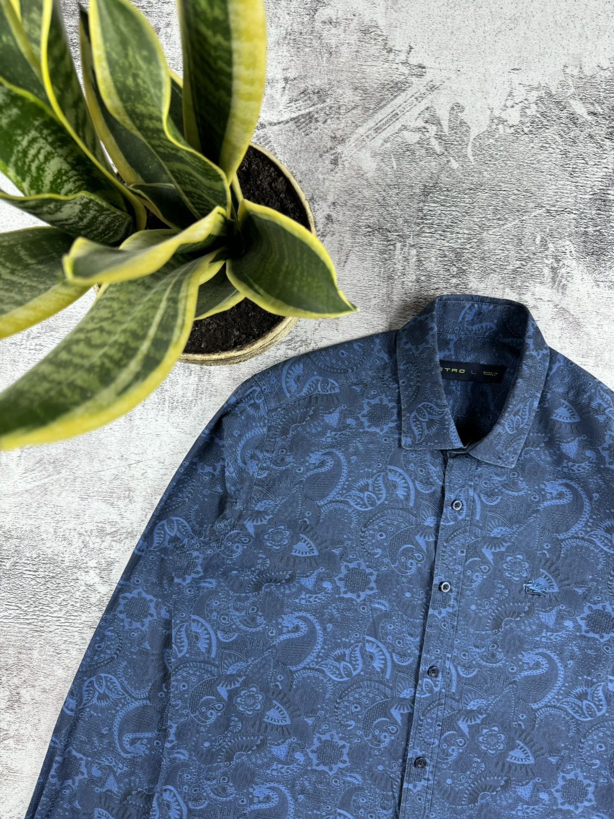 Etro Vintage Etro Milano Full Monogram Tie Dye Streetwear Shirt Size US L / EU 52-54 / 3 - 5 Thumbnail