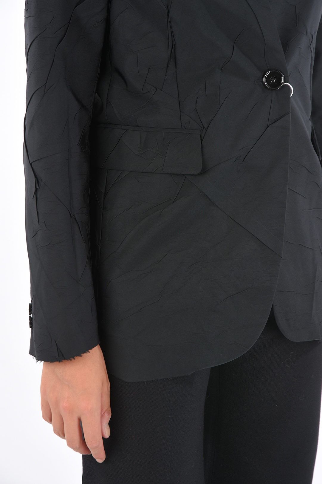 Maison Margiela $1200 MM6 Maison Margiela Crinkled Single Button Blazer Size XS / US 0-2 / IT 36-38 - 3 Thumbnail