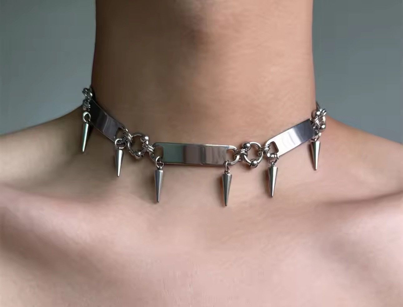 Jewelry Spike Rivet Necklace Size ONE SIZE - 3 Thumbnail