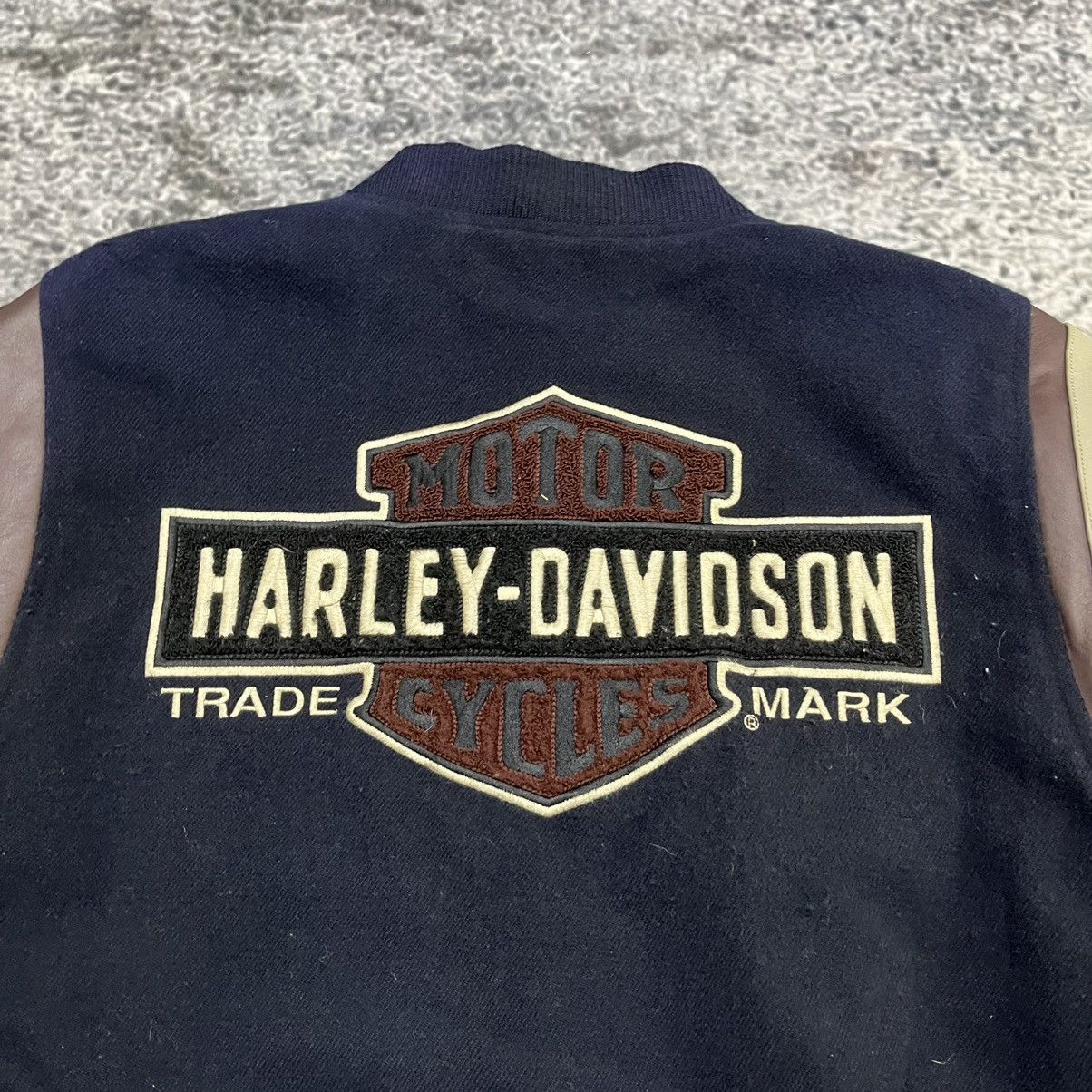Harley Davidson VINTAGE HARLEY DAVIDSON GRUNGE LEATHER BOMBER VARSITY JACKET Size US XL / EU 56 / 4 - 10 Thumbnail