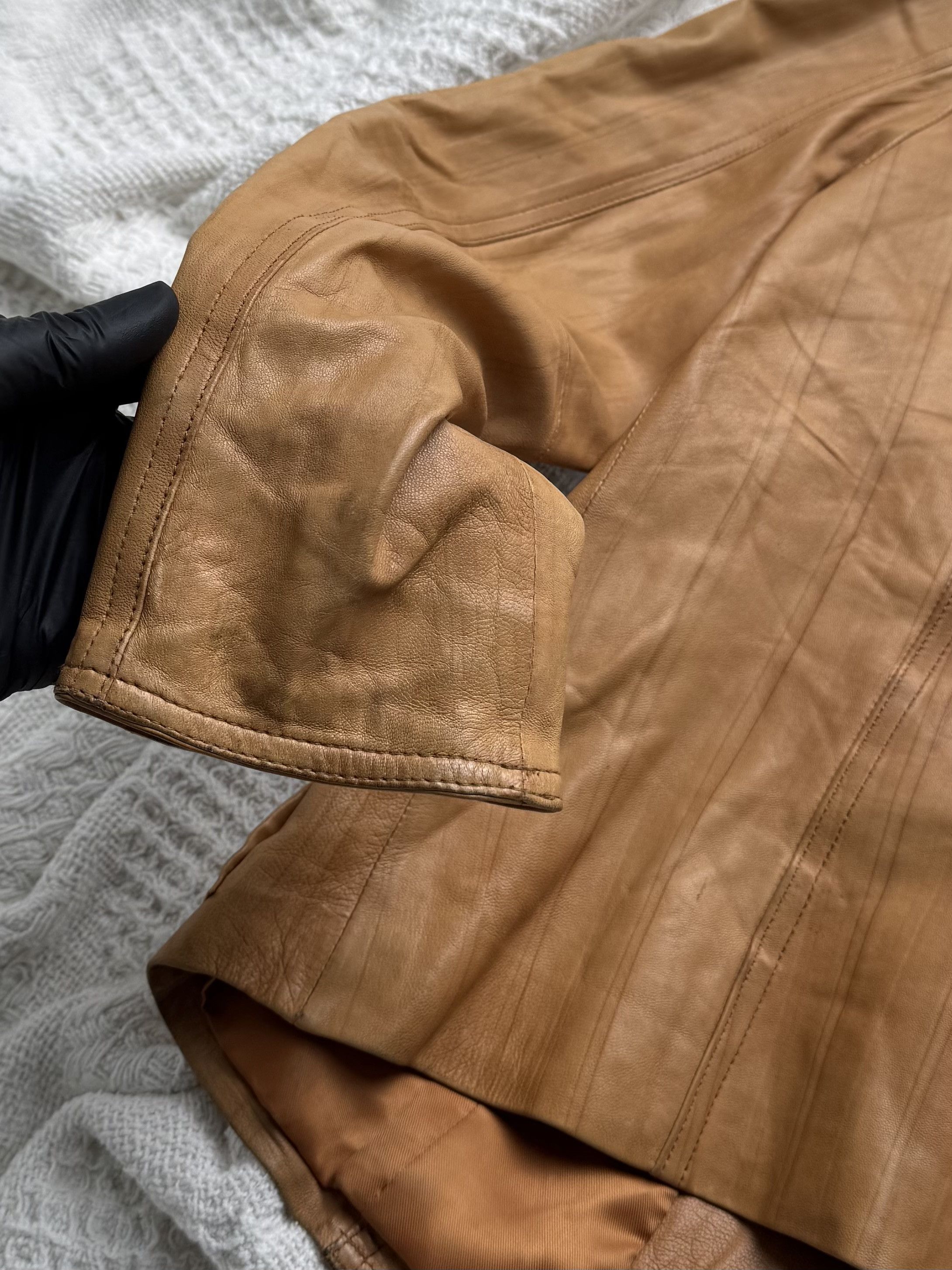 Vintage Vintage Leather Jacket Button Front Tailored Classic Size L / US 10 / IT 46 - 15 Thumbnail