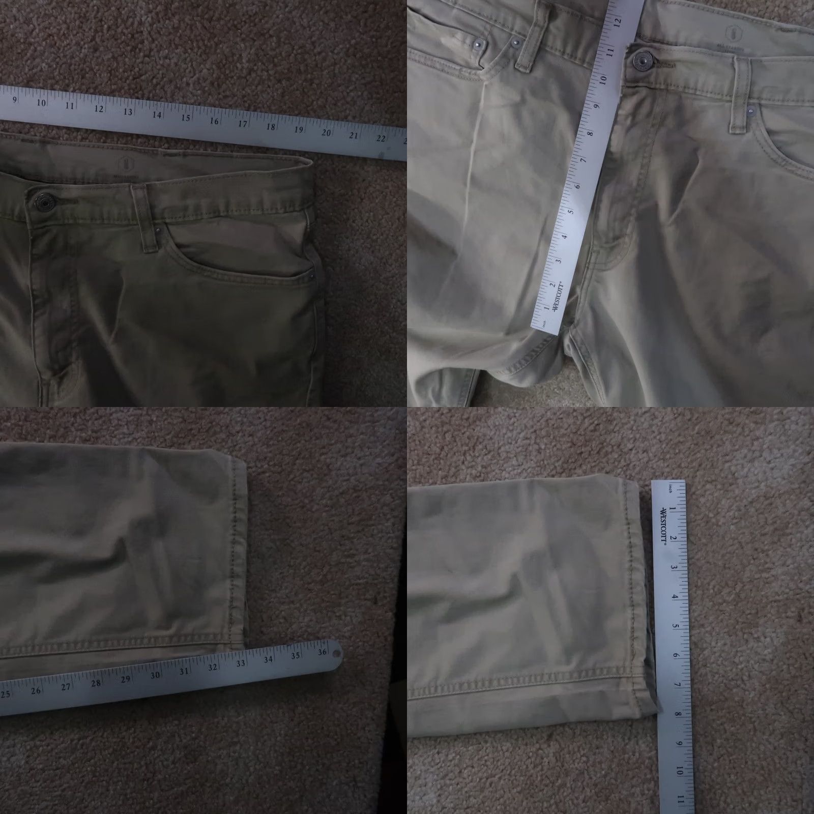Levi's VINTAGE Levi's 541 Tapered Jeans Mens 38x36 Beige Denim 5-Pocket Stretch Leg Style Tapered Jeans Mens Size US 38 / EU 54 - 9 Thumbnail