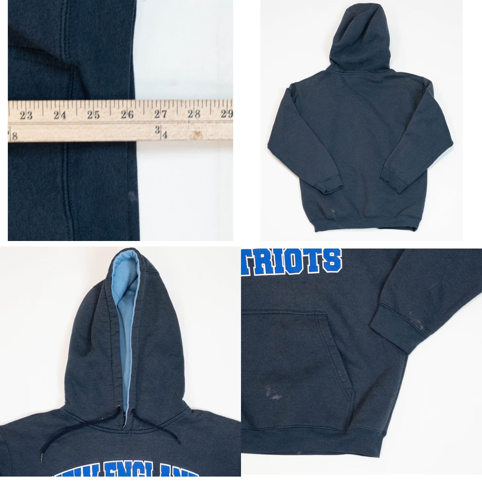 NFL New England Patriots Hoodie Mens Size M Blue Navy Distressed NFL Kenpo Pullover Hoodie, Logo, Pockets, All Seasons, Football, Sportswear Size US M / EU 48-50 / 2 - 8 Thumbnail