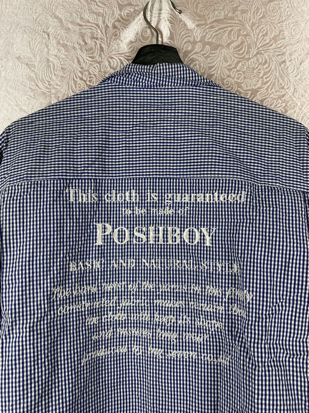 Japanese Brand Vintage POSHBOY Gingham Check Zip Jacket Blue White Logo Size US M / EU 48-50 / 2 - 11 Thumbnail