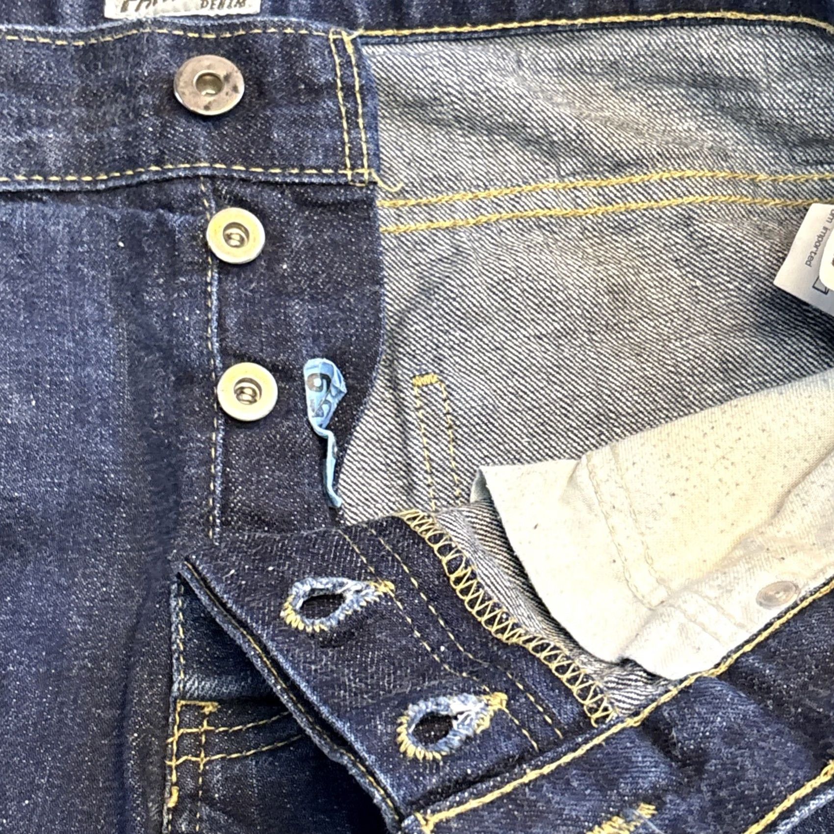 Vintage Naked & Famous Cutoff Jeans Shorts 33 Mens 11" Blue Stretch Skinny Guy TAG 34 Size US 34 / EU 50 - 4 Thumbnail