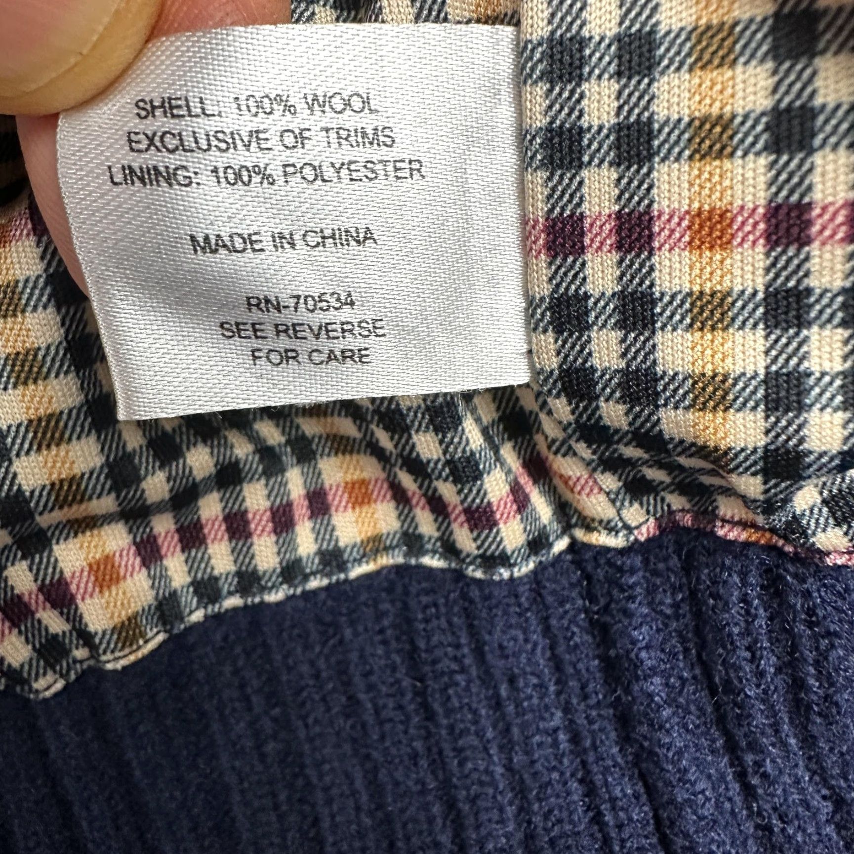 Orvis Orvis Sweater Jacket Mens Medium Navy Wool Full Zip Plaid Lined Shooting Patch Size US XL / EU 56 / 4 - 6 Thumbnail