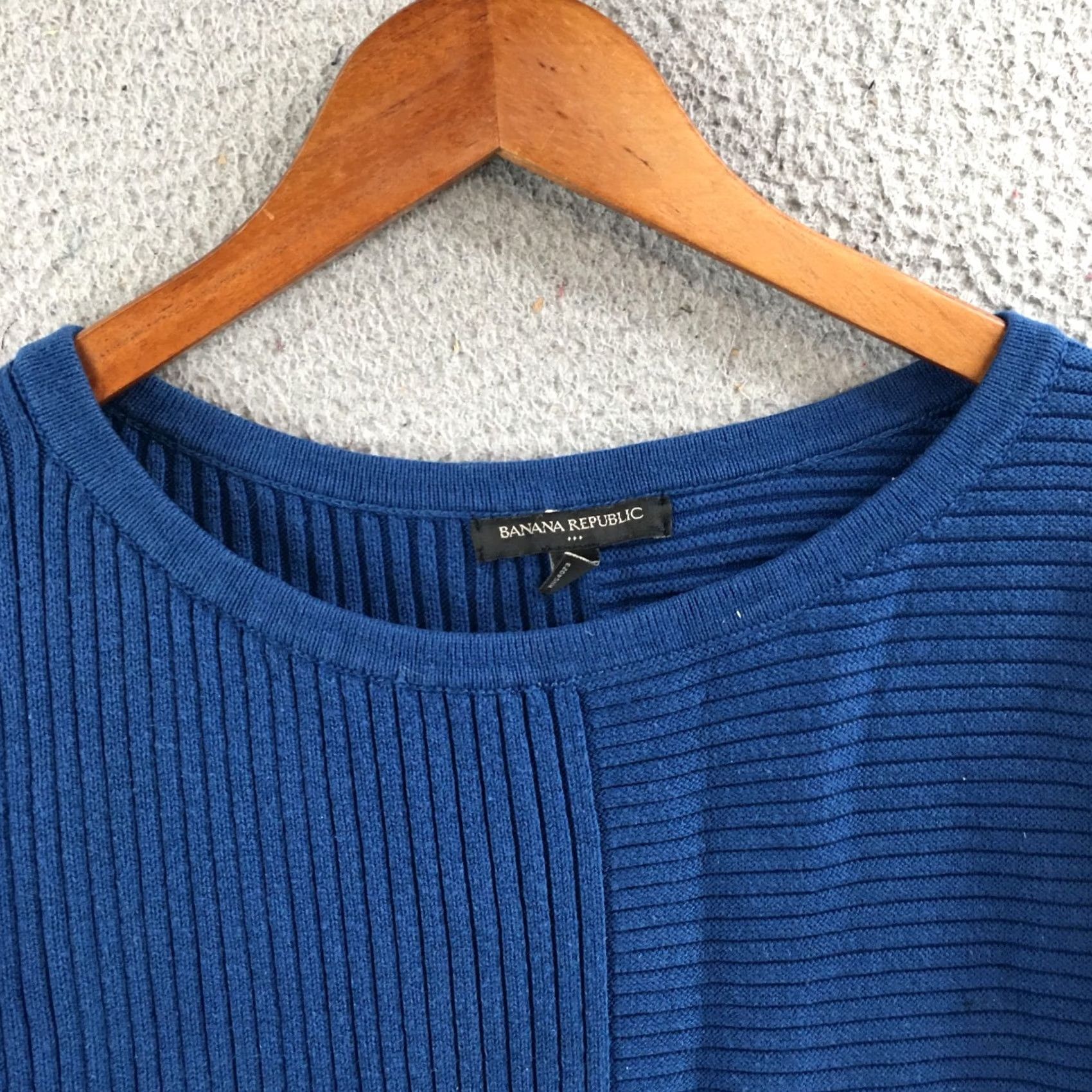 Banana Republic Banana Republic Sweater Womens M Long Sleeve Crew Neck Knit Pullover Blue Ribbed Size M / US 6-8 / IT 42-44 - 3 Thumbnail