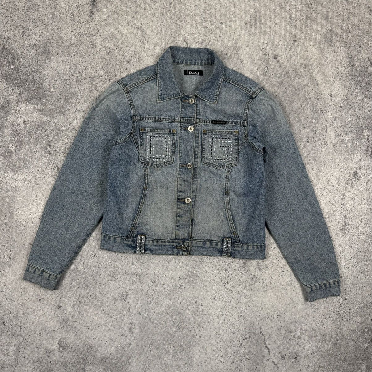 Dolce & Gabbana × Vintage Vintage Dolce & Gabbana Y2K Big Logo Washed Denim Jacket Size M / US 6-8 / IT 42-44 - 2 Thumbnail