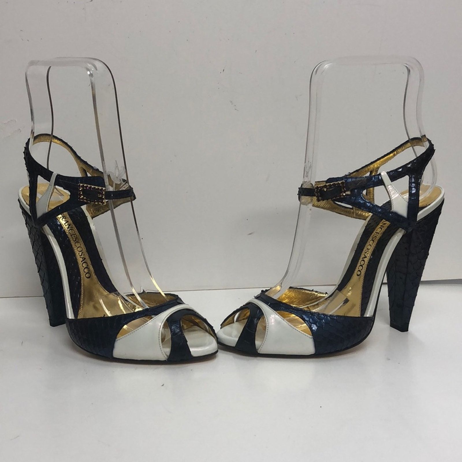 & Other Stories Francesco Sacco Made in Italy White Leather wSnake Size US 7 / IT 37 - 3 Thumbnail