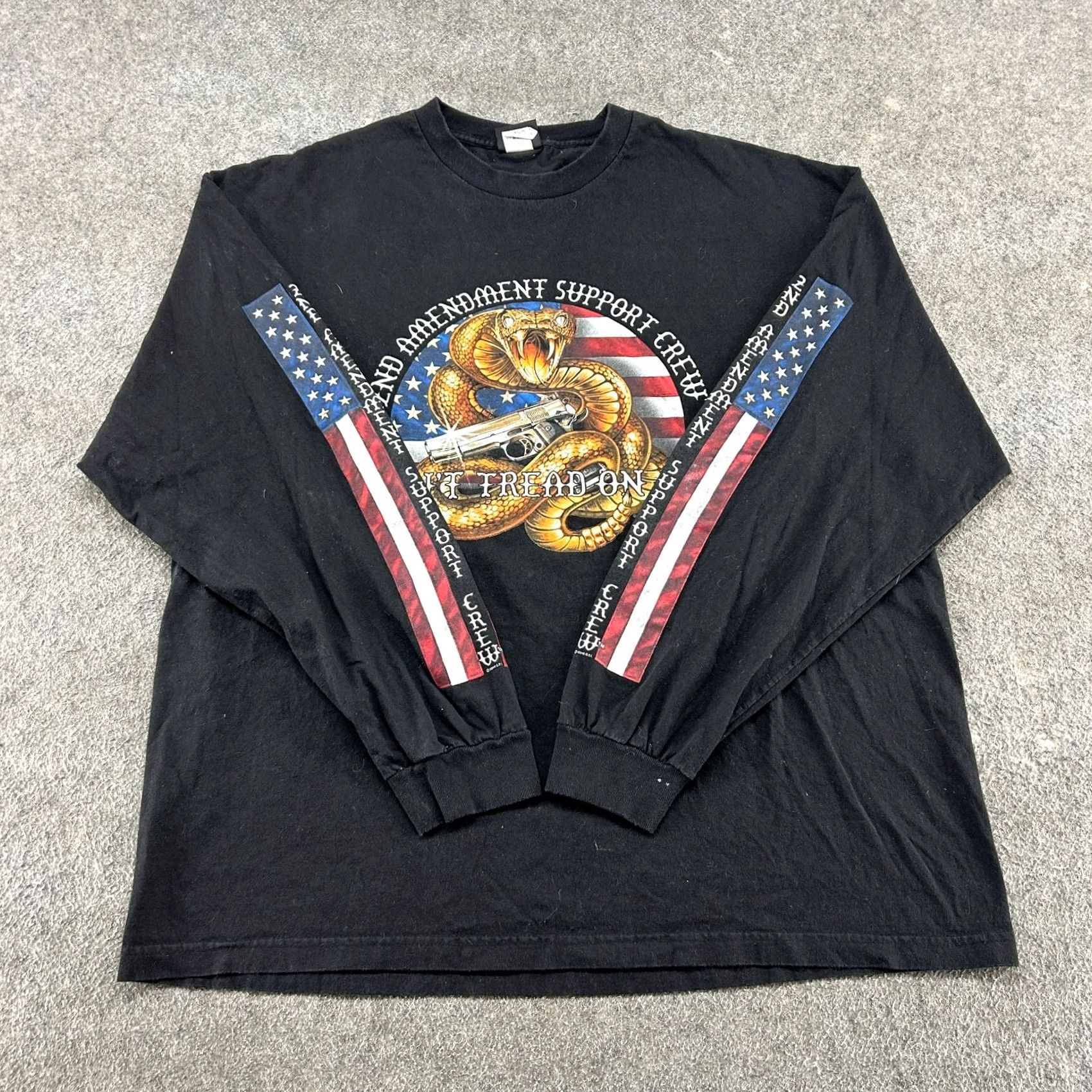 Vintage VINTAGE 2nd Amendment Shirt Mens 2XL Black Snake Dont Tread On Me Flag Nike Dri-FIT 90s Mens Long Sleeve Crew Neck Graphic Print Size US XXL / EU 58 / 5 - 2 Thumbnail