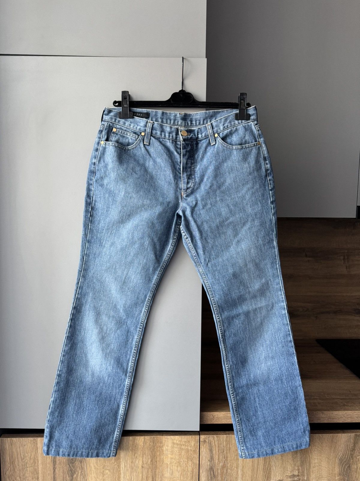Gucci 2003 Preppy Old Money Gucci Embossed GG Logo Jeans Y2K Size 30" / US 8 / IT 44 - 4 Thumbnail