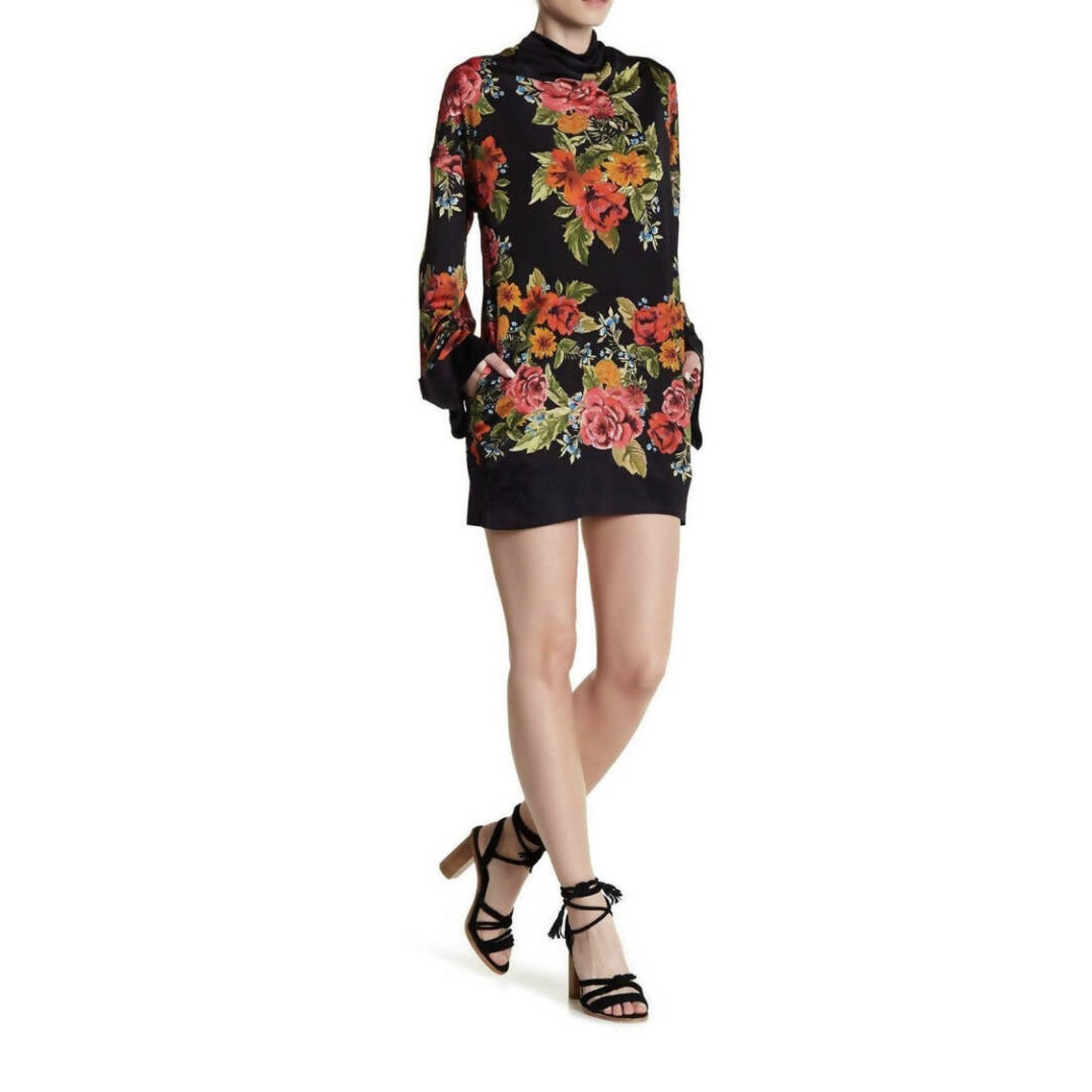 Free People Free People Long Sleeve Tie-Back Floral Dress Size XS / US 0-2 / IT 36-38 - 1 Thumbnail