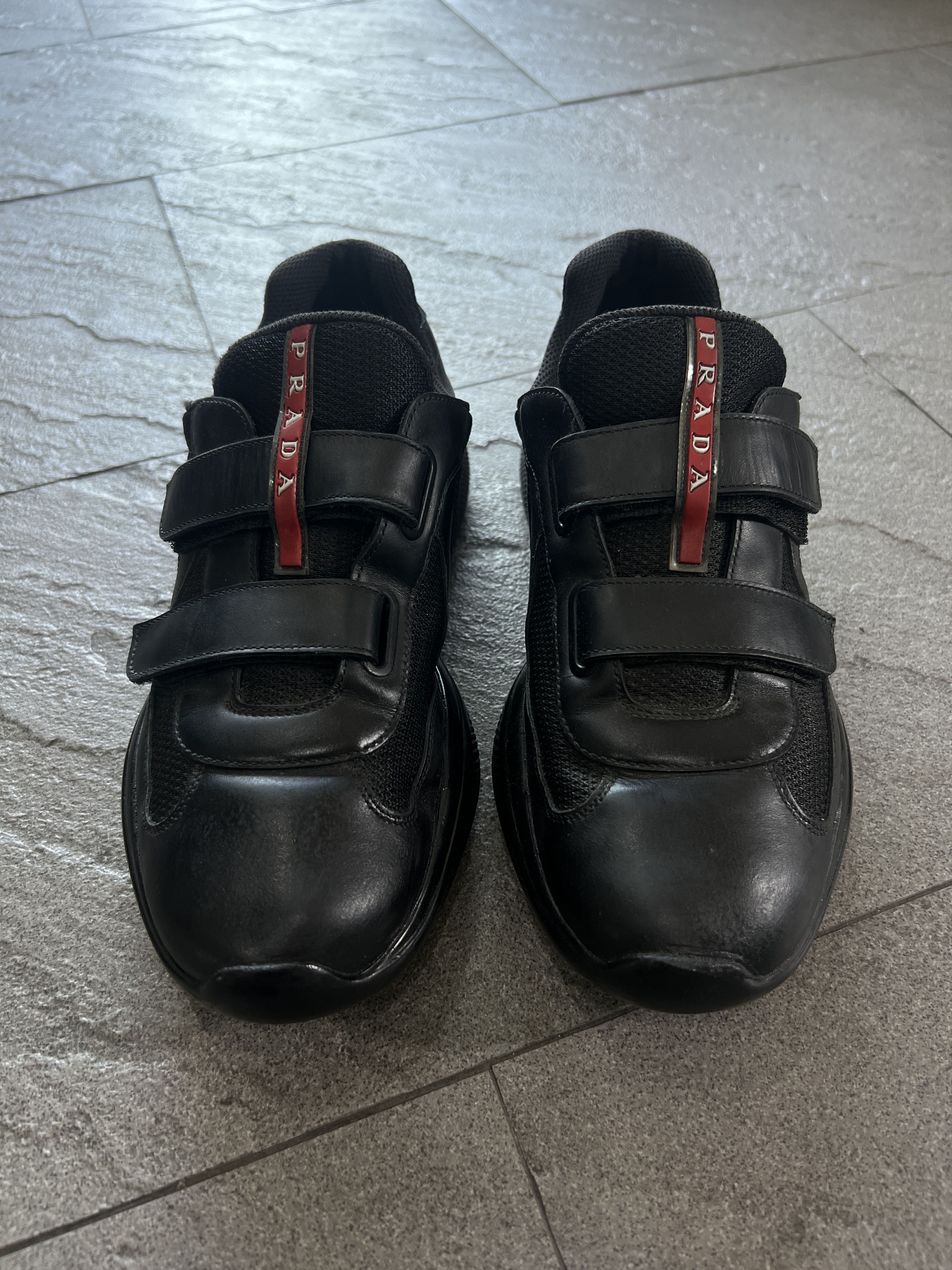 Prada Prada Red Line Velcro Strap Sneakers Black EU40 Size US 9 / IT 39 - 3 Thumbnail