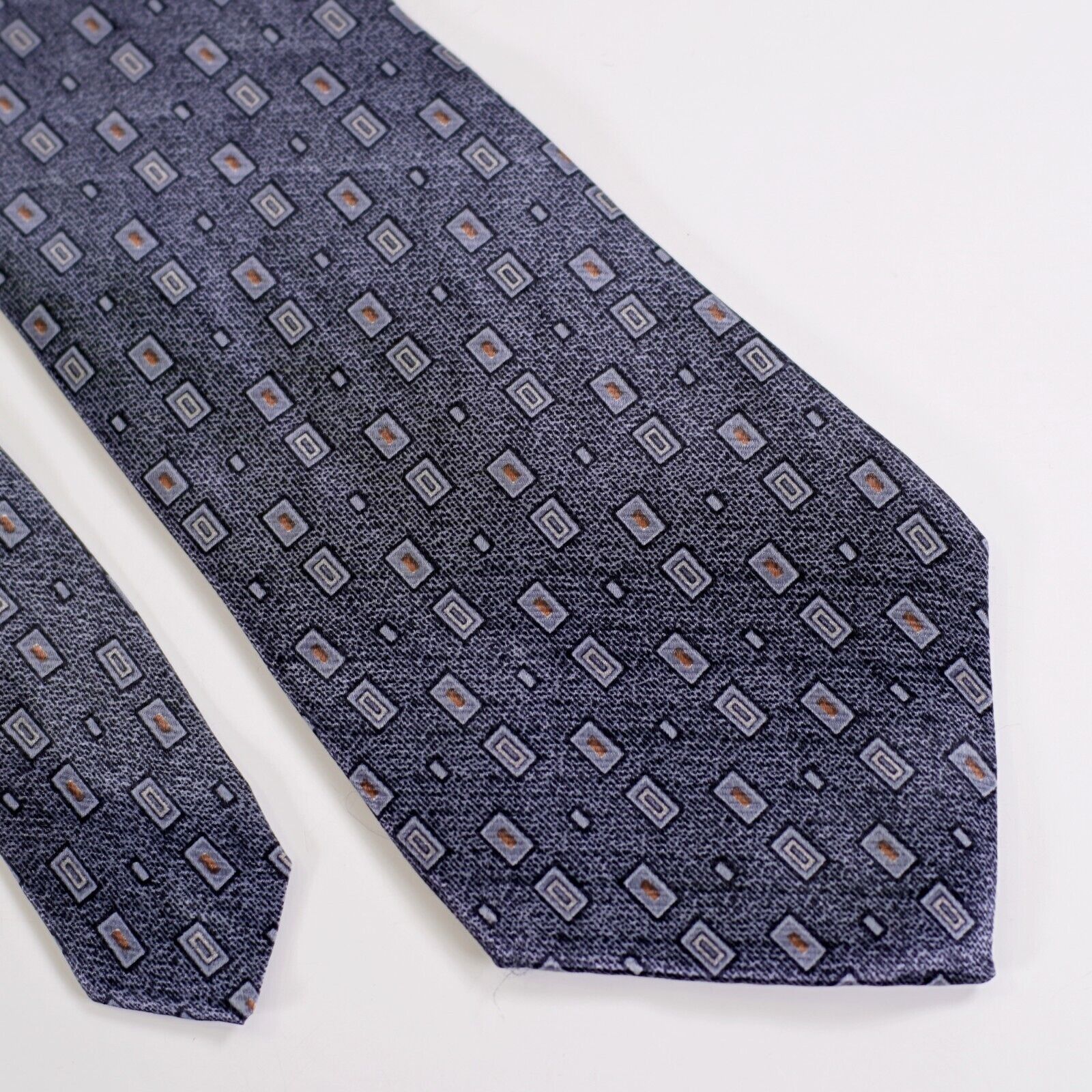 Other Repp Ltd Gray Metallic Geometric Print Wide Silk Tie Size ONE SIZE - 1 Thumbnail