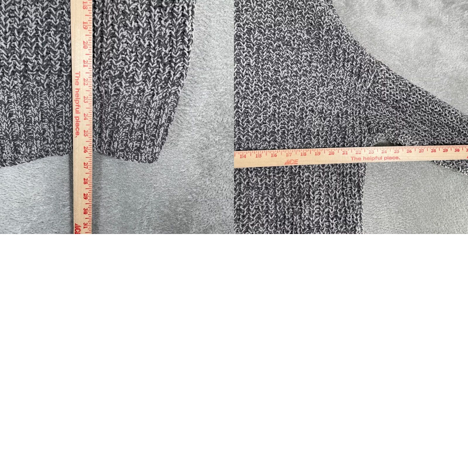 Vintage American Eagle Sweater Womens XS Gray Marled Chenille Knit Oversized Pullover Size XS / US 0-2 / IT 36-38 - 8 Thumbnail