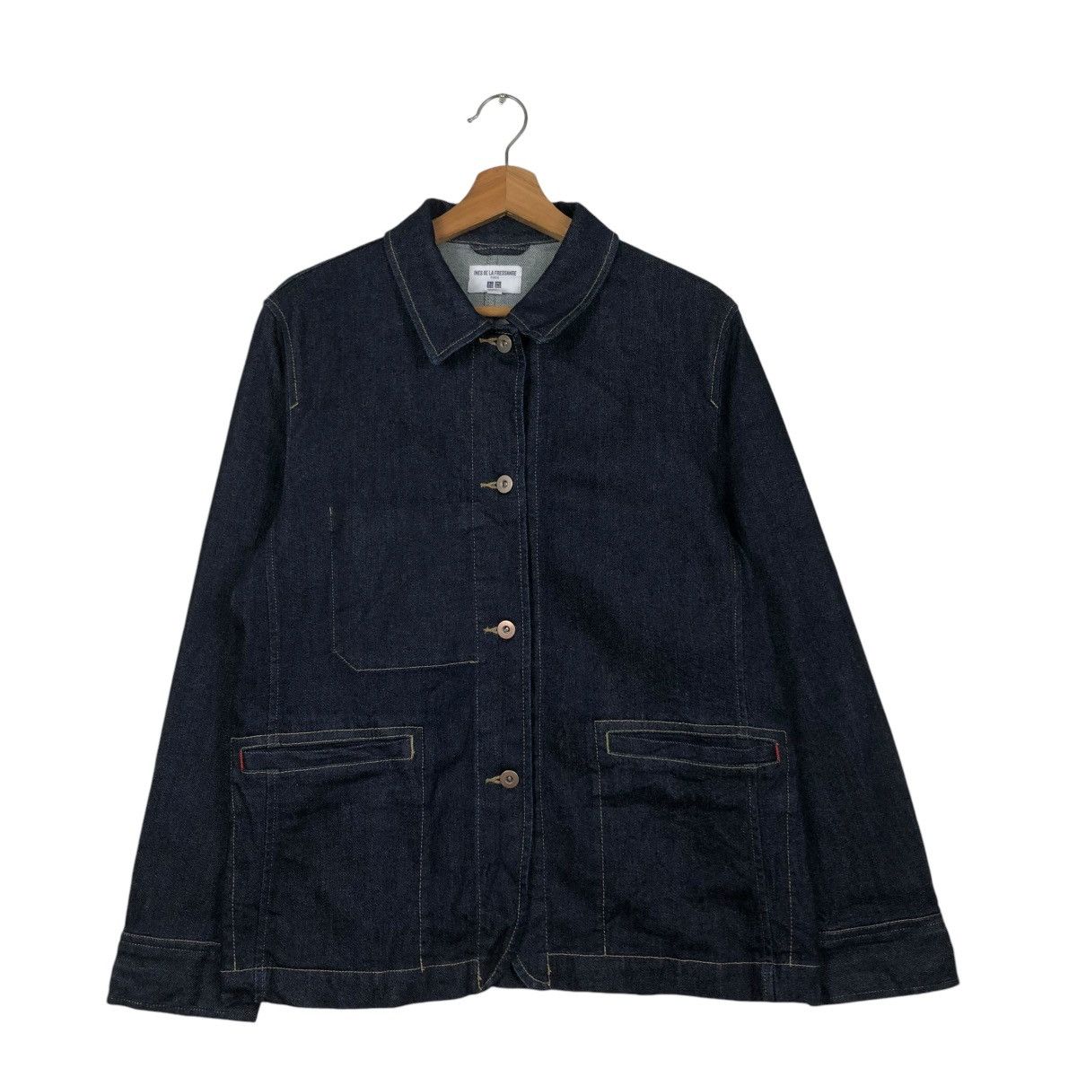 Japanese Brand 🔥VINTAGE DENIM JACKET BIKER UNIQLO INES DE LA FRESSANGE Size US L / EU 52-54 / 3 - 3 Thumbnail