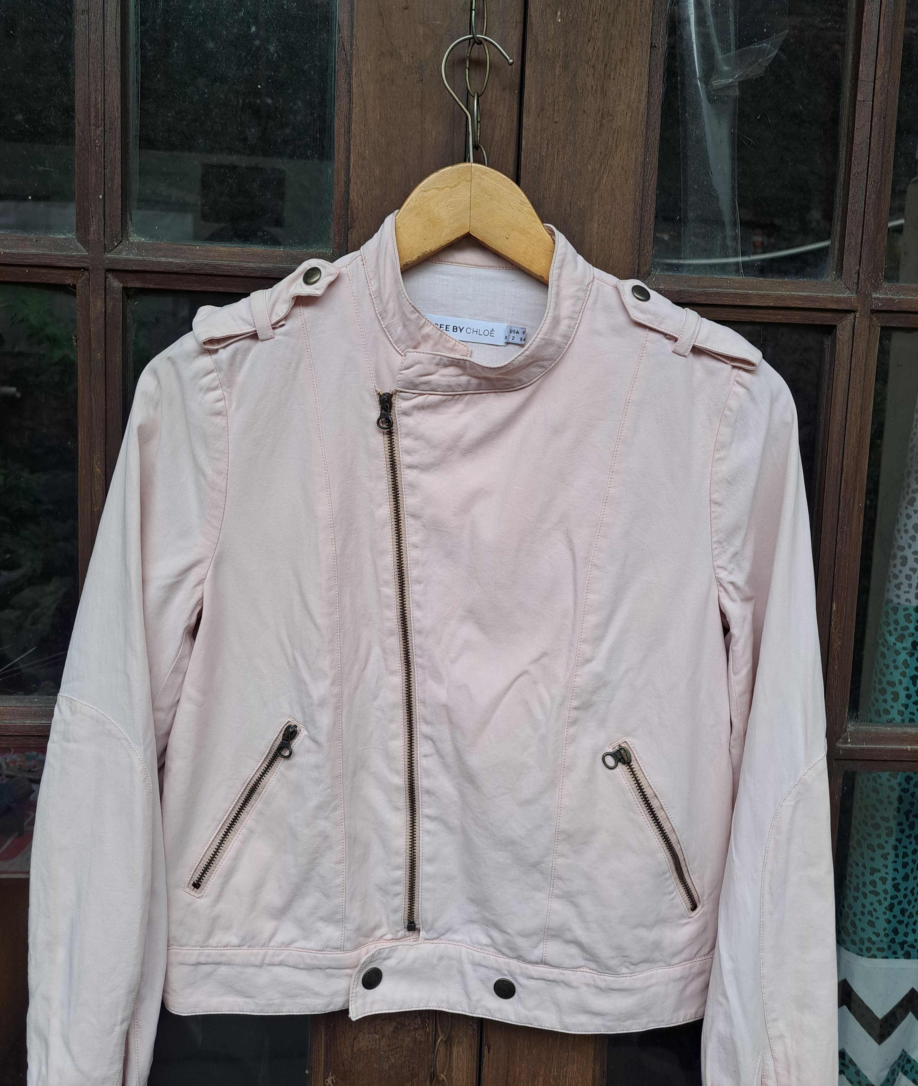 Chloe See by Chloe Moto Jacket Bikers Size 34FR / XS Womens Size XS / US 0-2 / IT 36-38 - 4 Thumbnail