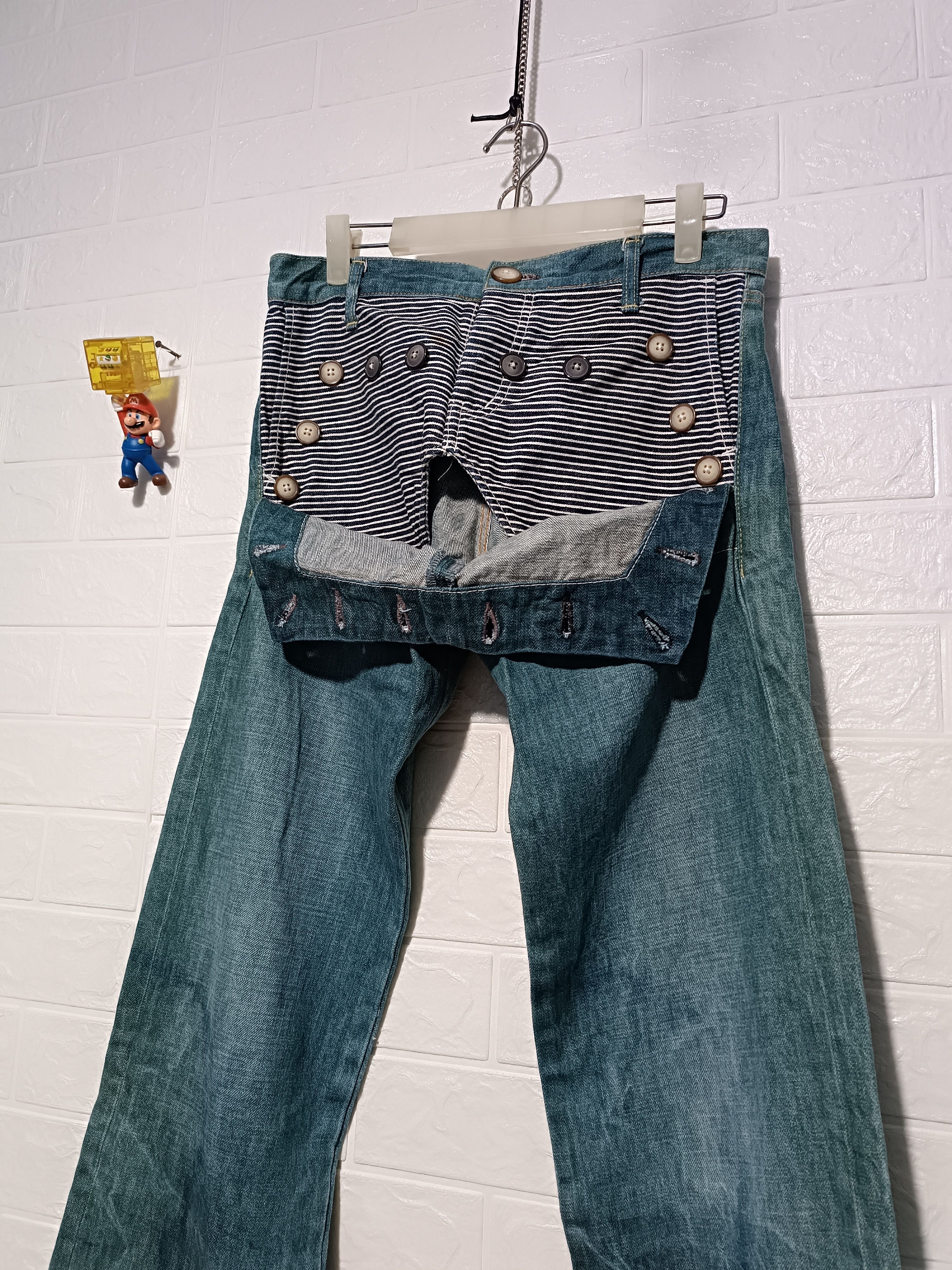 Japanese Brand Deep Blue Clown Hickory Pants Denim Size 30" / US 8 / IT 44 - 4 Thumbnail