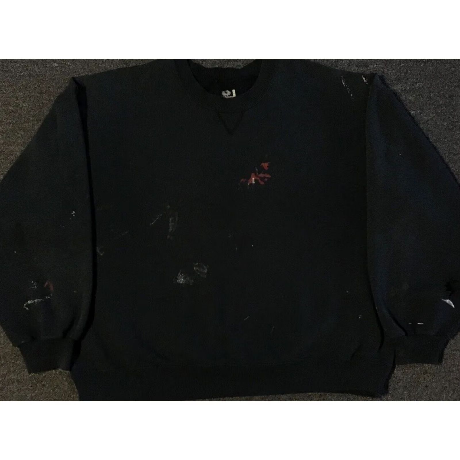 Fruit Of The Loom VINTAGE Fruit of the Loom Sweatshirt XL Black Distressed Paint Grunge Surf Skate Punk 80s Mens Size US XL / EU 56 / 4 - 2 Thumbnail