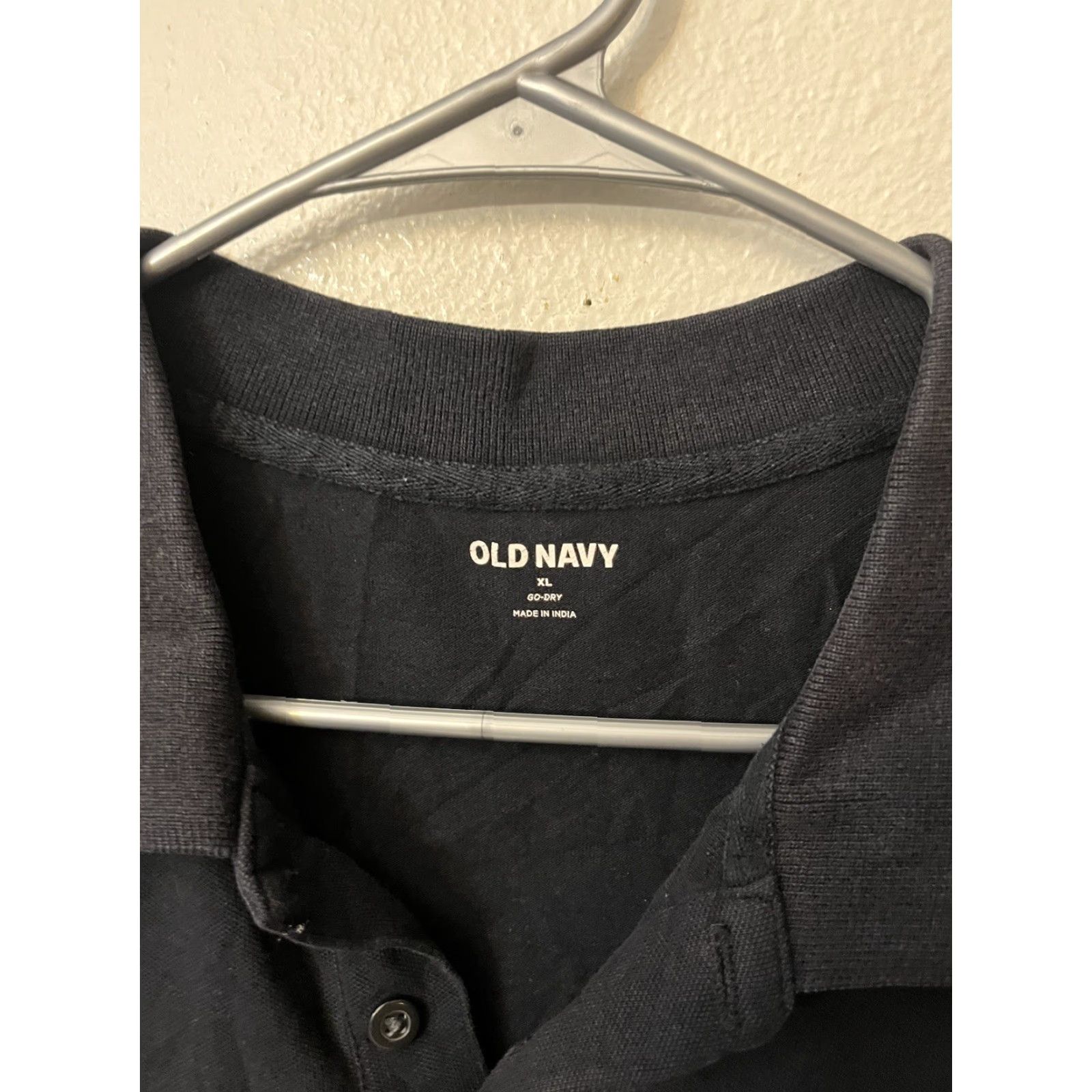 Old Navy Old Navy Polo Shirt Men's XL Black Solid Go Dry Shirt Polo Men XL Black Solid Size US XL / EU 56 / 4 - 3 Thumbnail