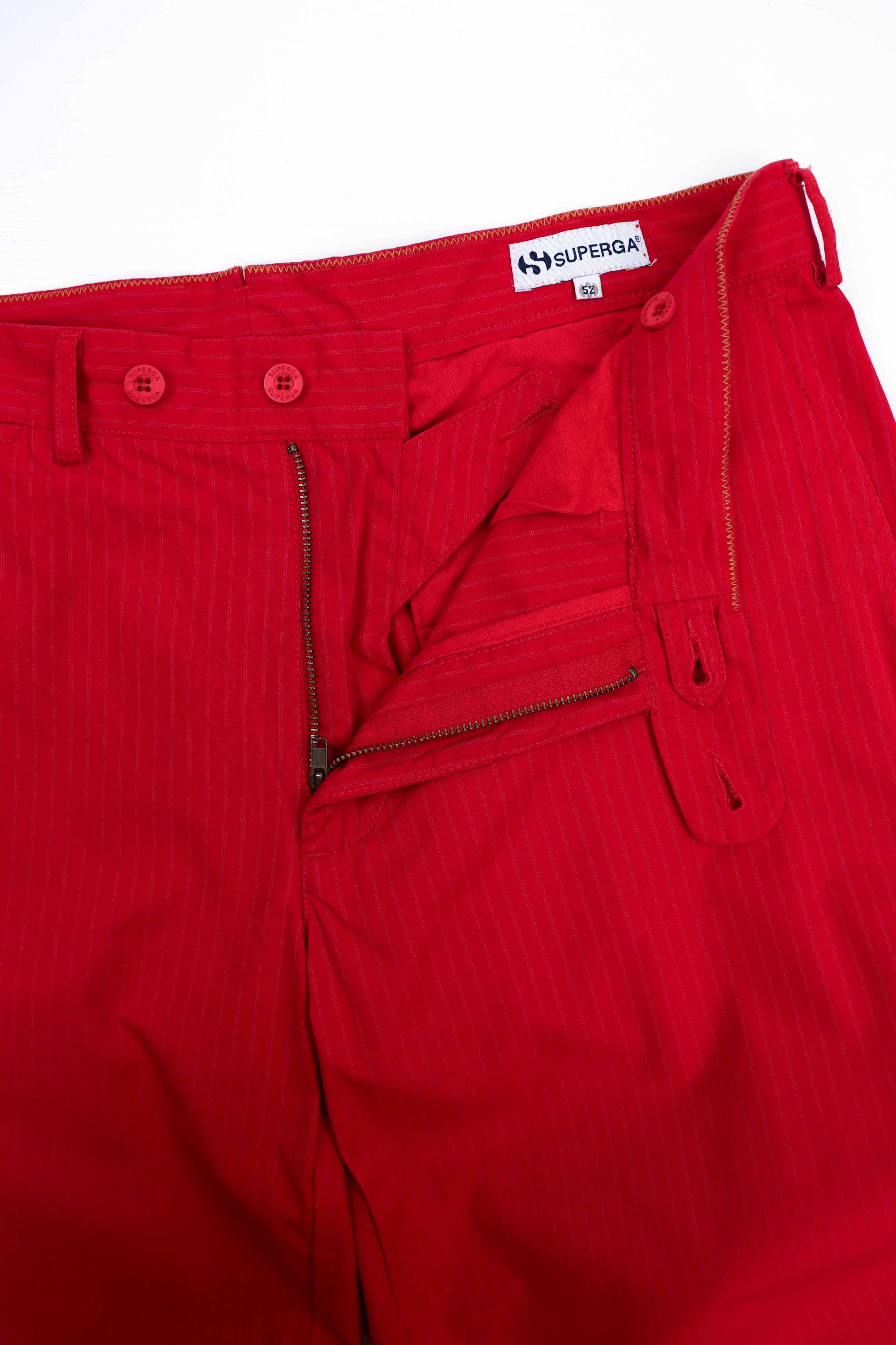 Superga Superga Vintage Micro Striped Red Cotton Trousers Pants Size US 36 / EU 52 - 9 Thumbnail