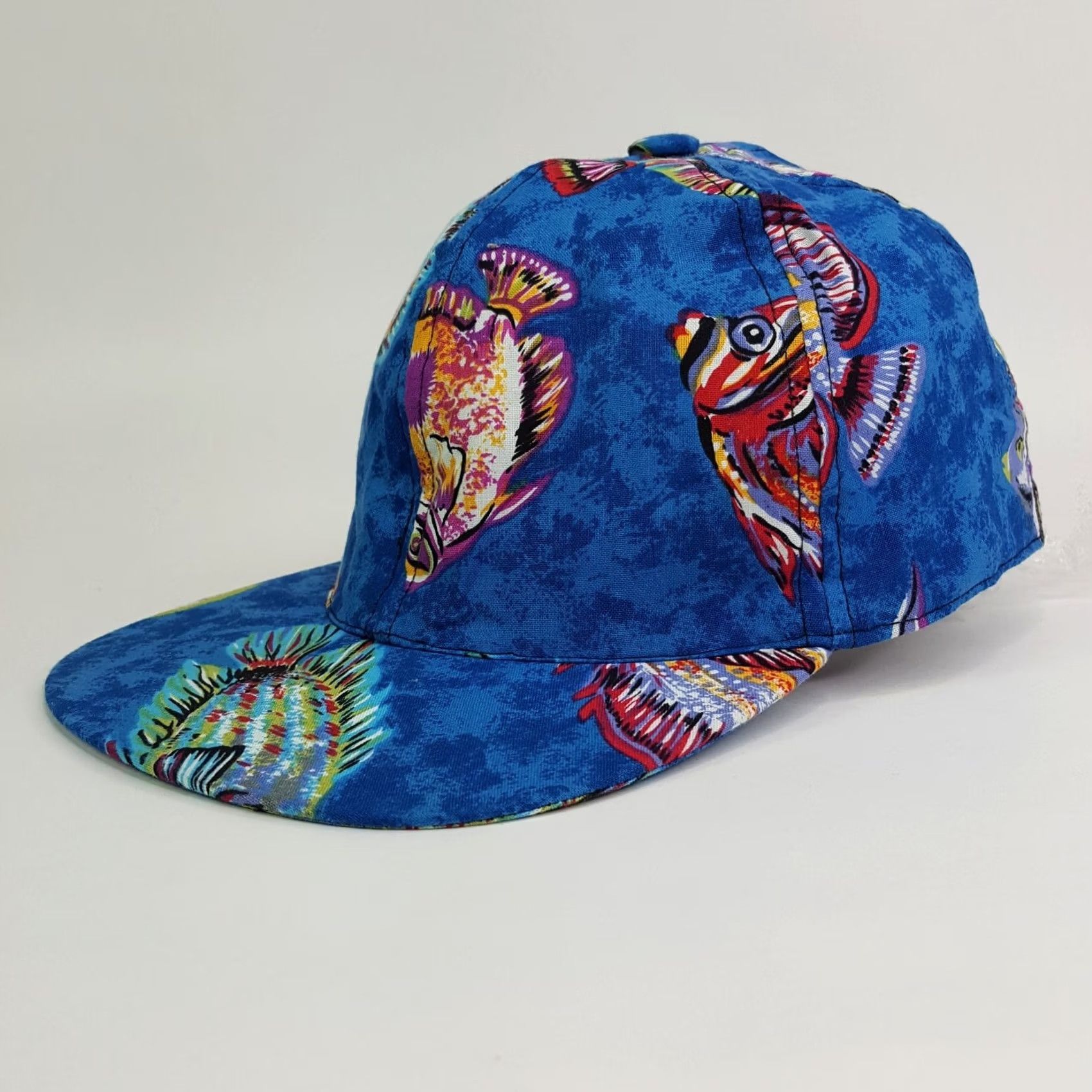 Vintage Vintage 90s Tropical Fish USA Made Snapback Adjustable Blue Hat Baseball Cap Size ONE SIZE - 3 Thumbnail