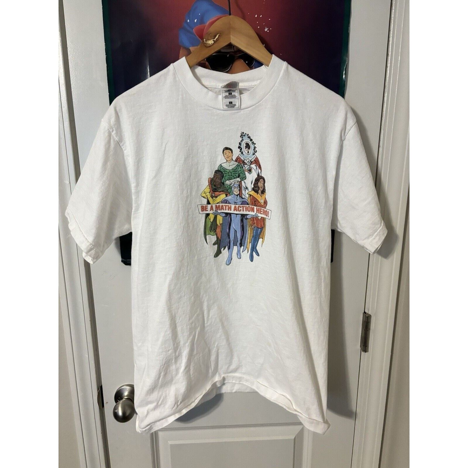 Other vintage Be a math action hero! white Large T-shirt cartoon Size US L / EU 52-54 / 3 - 1 Thumbnail