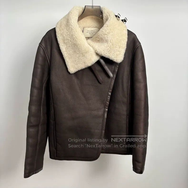 Hermes Hermes Mocha Brown Leather and Fur Collar Short Jacket Size XS / US 0-2 / IT 36-38 - 1 Thumbnail