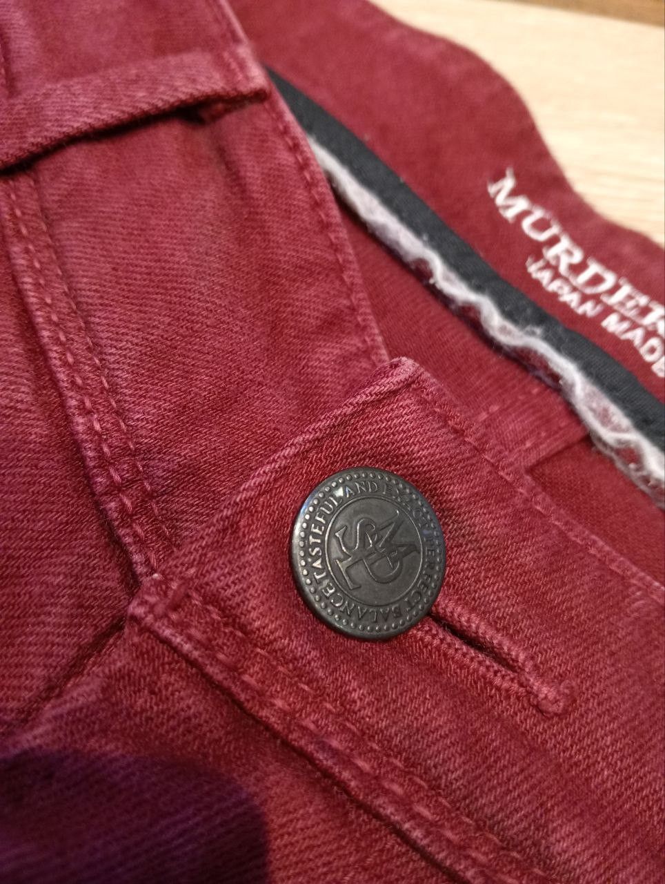 Murder License MURDER LICENSE MAROON MUDWASH WHISKER FADE CURVE JEANS Size US 33 - 6 Thumbnail