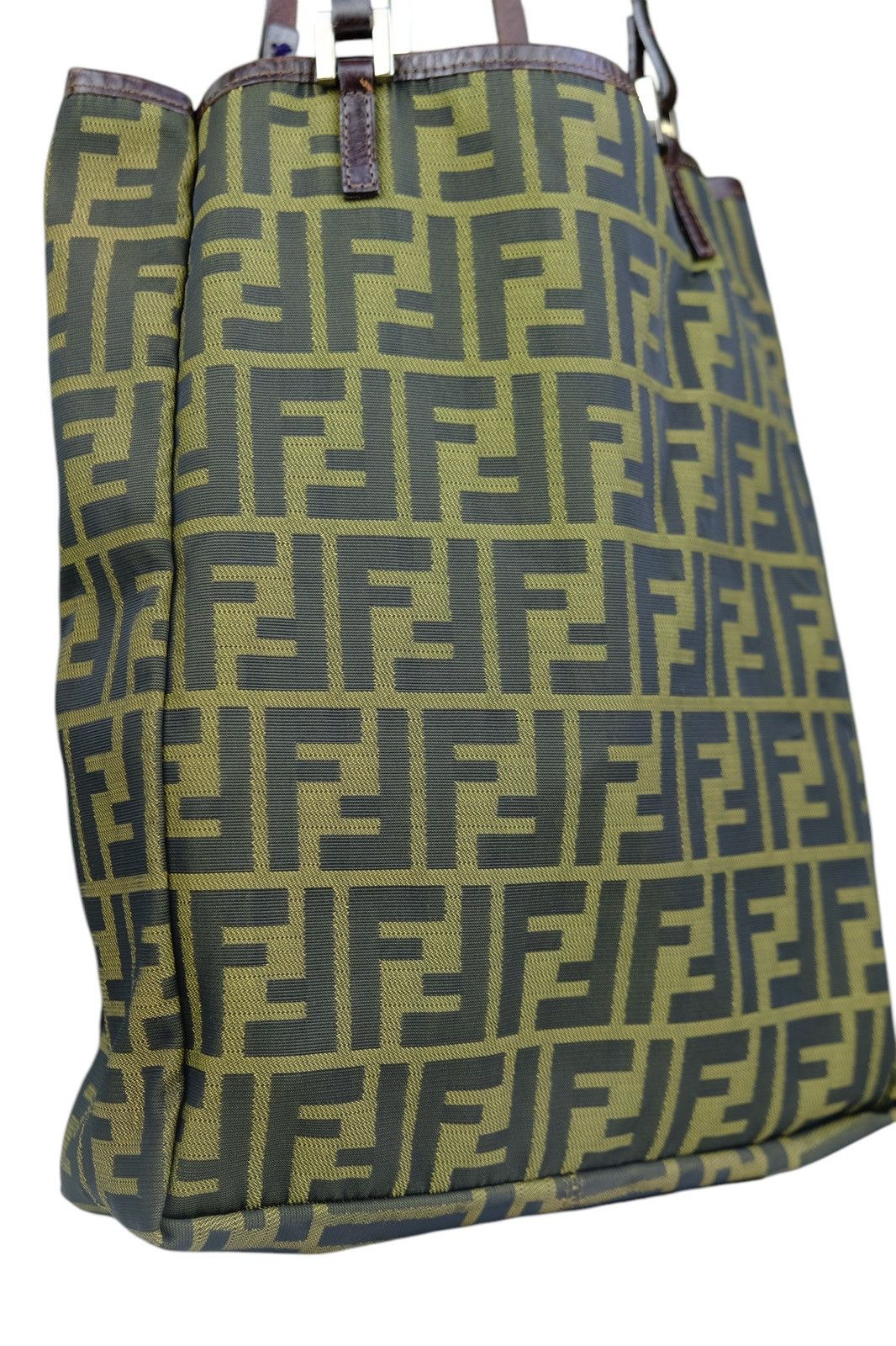 Fendi Vintage fendi zucca tote bag with brown leather pouch bag Size ONE SIZE - 6 Thumbnail
