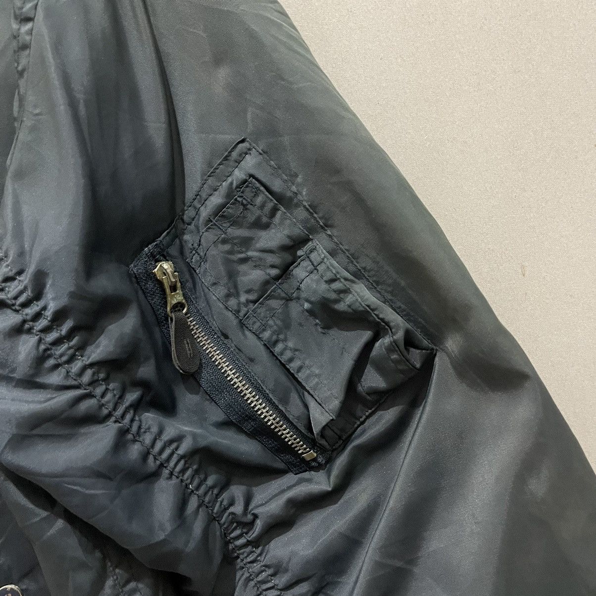 Bullhead Denim Co. × Vintage Vintage 1994 MA-1 BULLHEAD Zipper Bomber Jacket Size US L / EU 52-54 / 3 - 15 Thumbnail