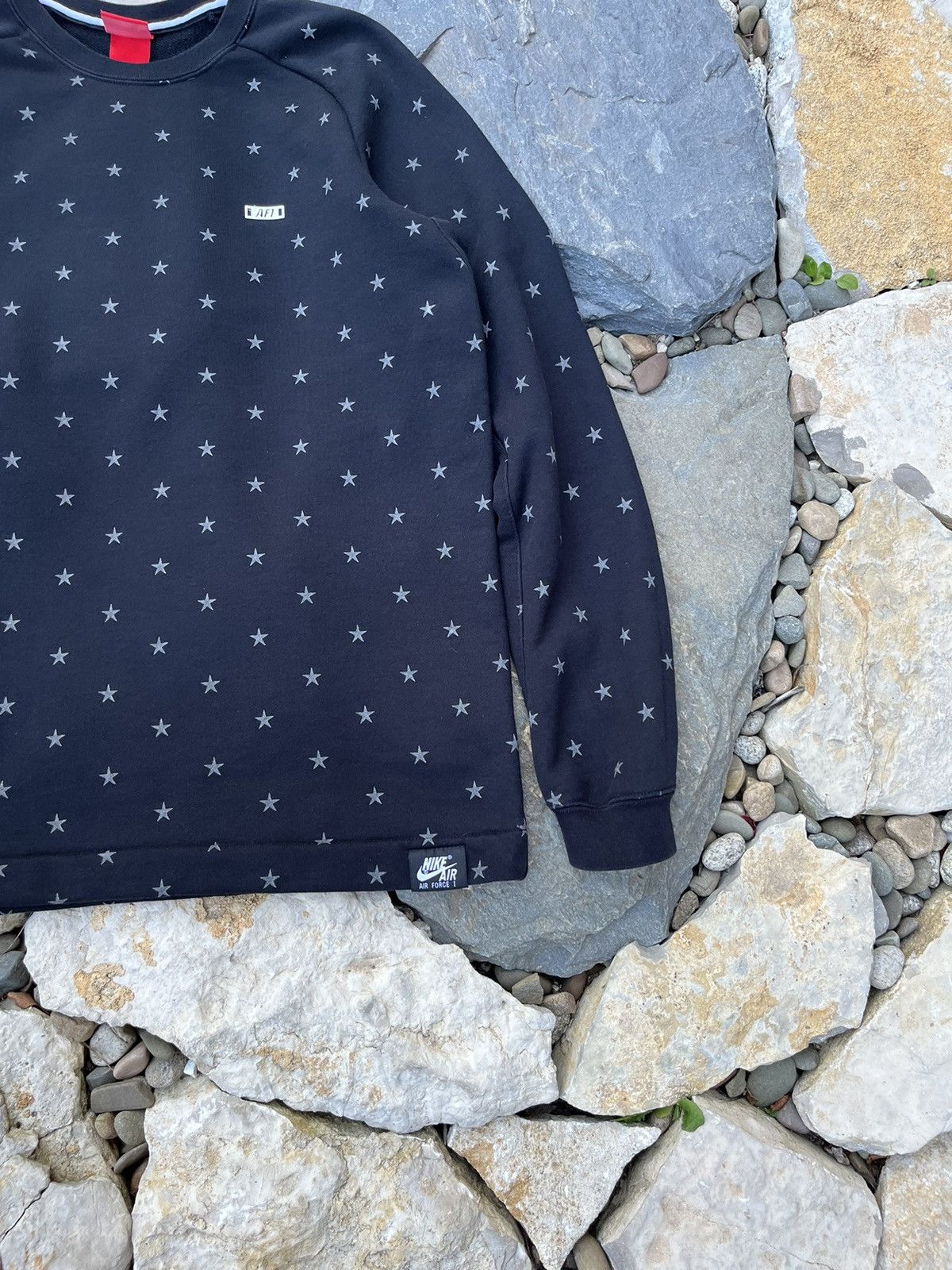 Nike × Vintage rare Nike AF1 Air Force 1 sweatshirt star all over print Size US M / EU 48-50 / 2 - 7 Thumbnail