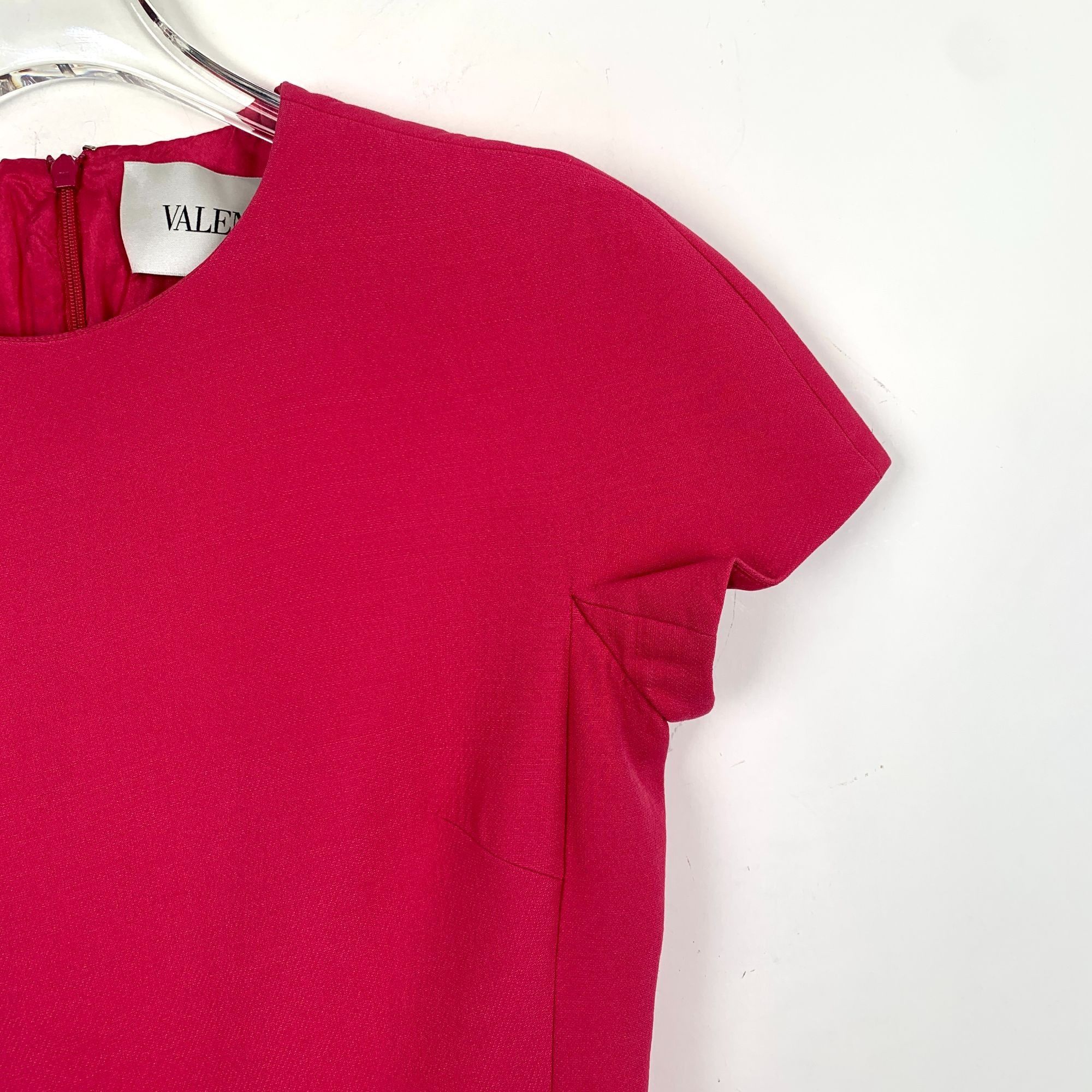 Valentino Valentino Red Wool Short-Sleeve Dress (Size M) Size S / US 4 / IT 40 - 6 Thumbnail