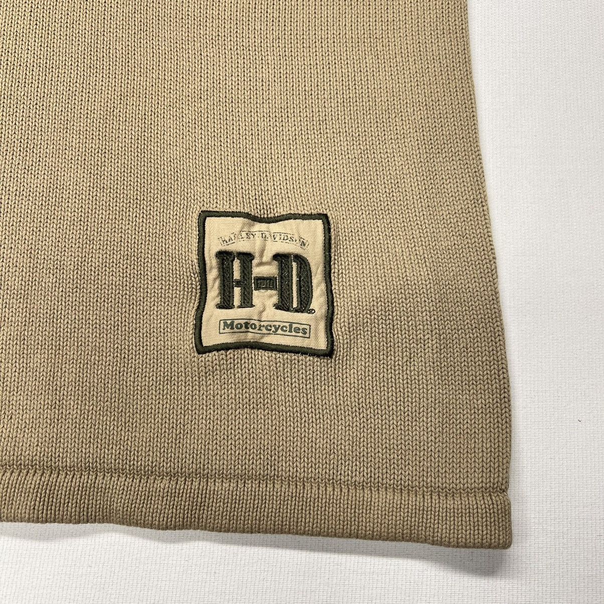 Harley Davidson × Vintage Harley Davidson Sweater Brown 1/4 Zip Logo Embroidered Size US XL / EU 56 / 4 - 3 Thumbnail