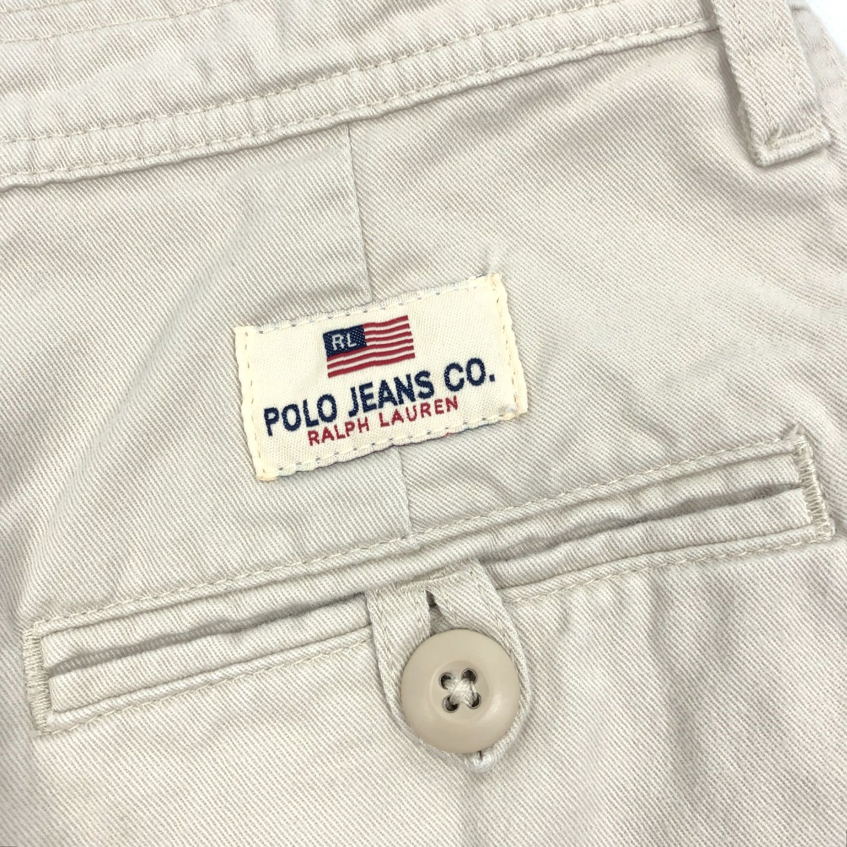 Vintage Polo Jeans Co. Ralph Lauren Men's Khaki Cotton Cargo Shorts Size 34 Regular Fit Size US S / EU 44-46 / 1 - 5 Thumbnail